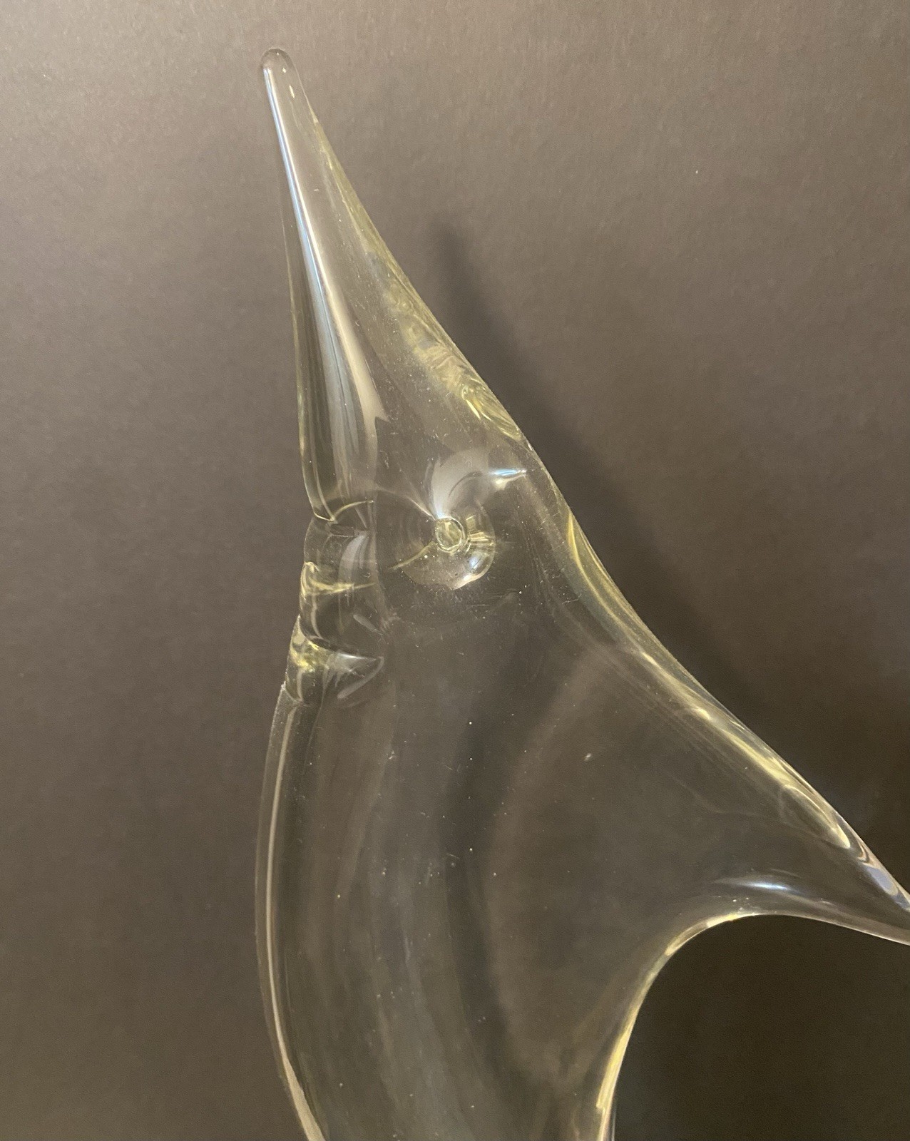 Art Glass Swordfish Sculpture 16” Tall Very Heavy Hand Made