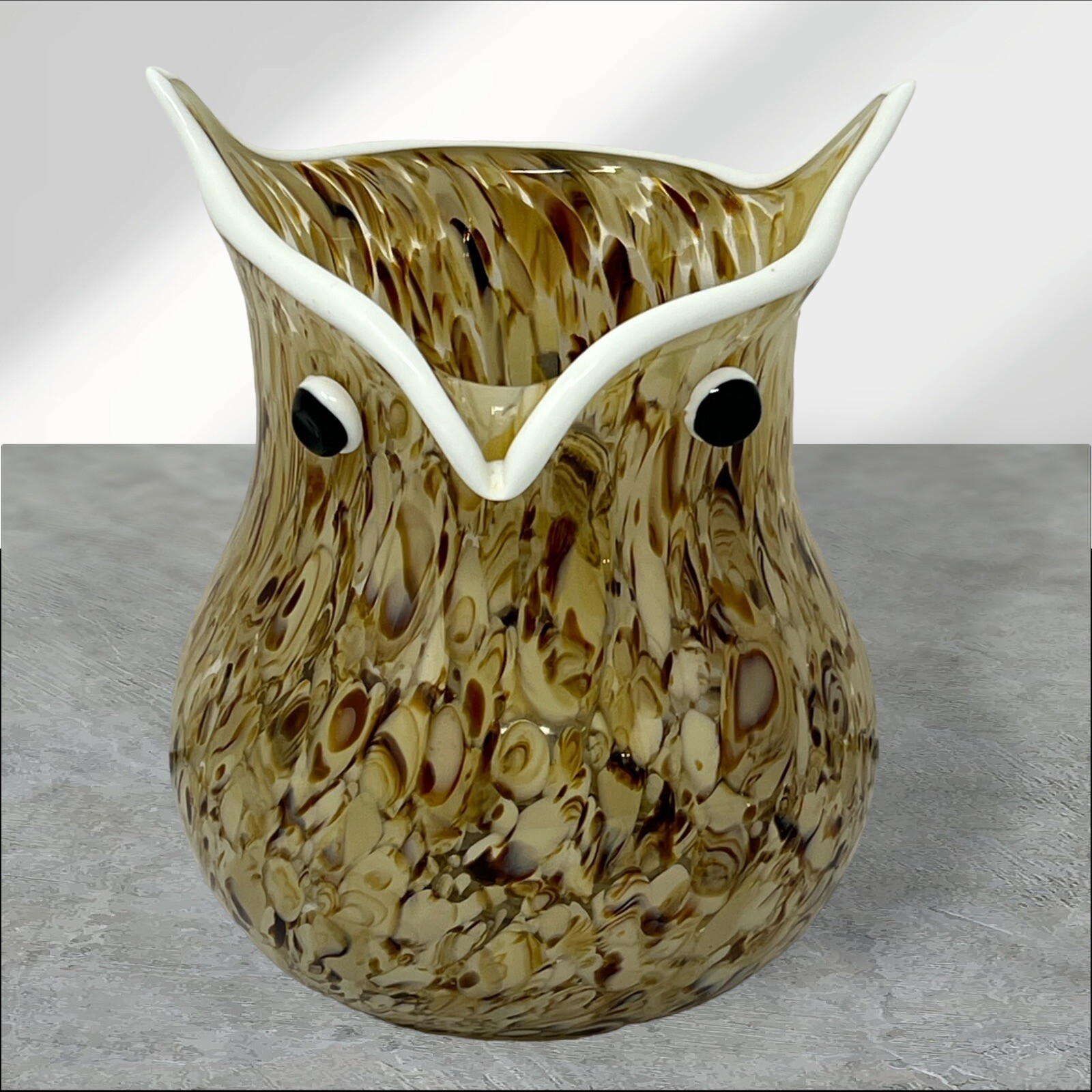 Glass Owl Vase Hand Blown Glass Approximately 6 Inches Tall