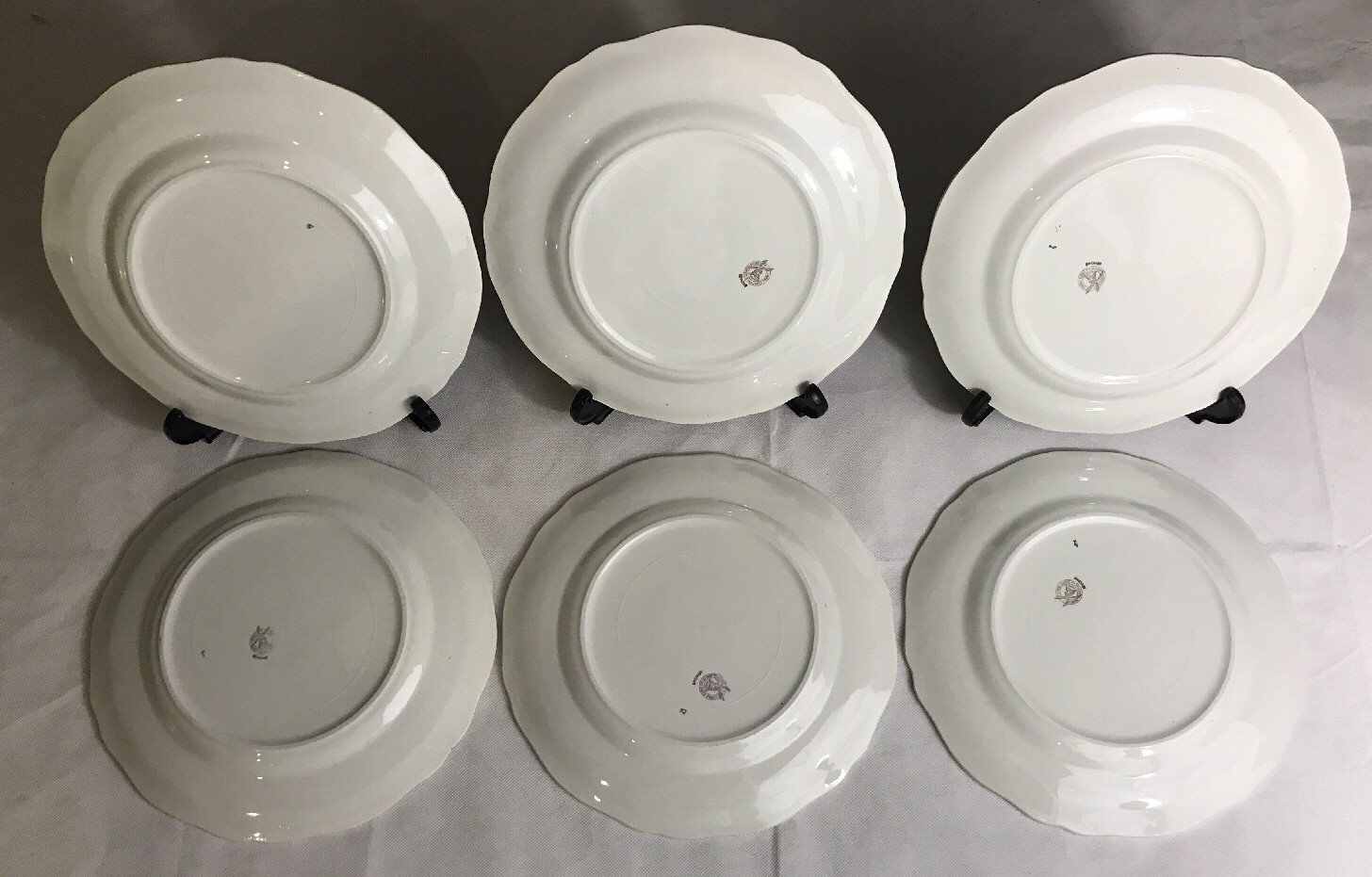Lot Of 6 Flat Plates Moulin Des Loups ORCHIE Model SÉVIGNÉ D 26 Cm