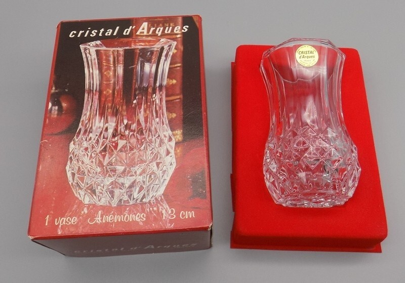 Cristal d’Arques Anemones Lead Crystal Vase 13cm 24% Unused In Box