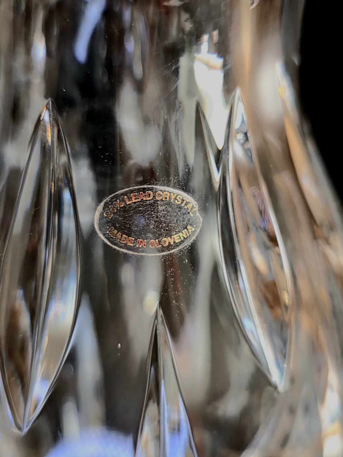 (333) *MINT* XL 15″ Tall Vintage Cut Crystal Vase Made In SLOVENIA (10 Lbs)