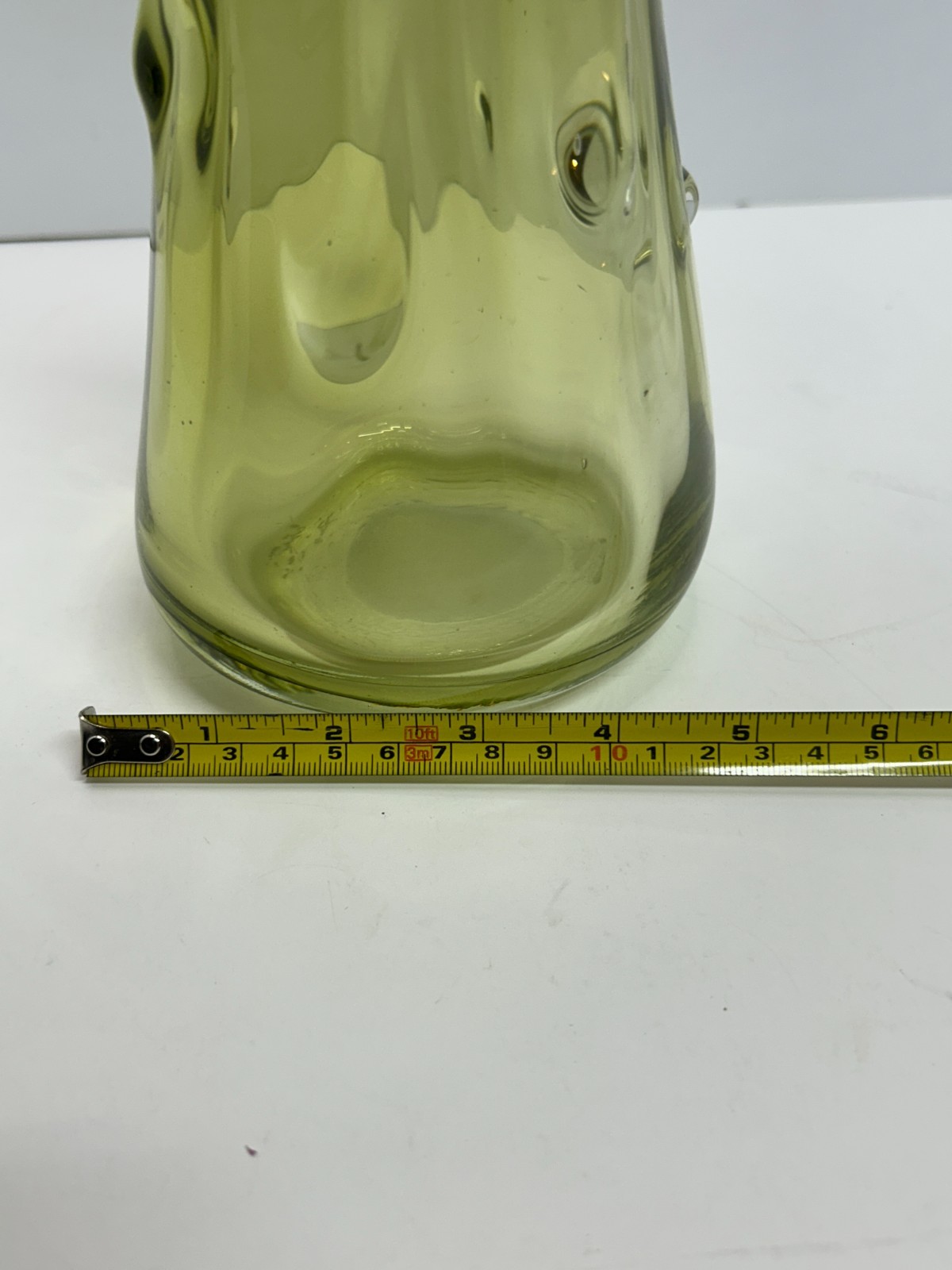 Vintage 17″ MCM Murano Green blown Glass Vase Seguso Art Glass 1960’s