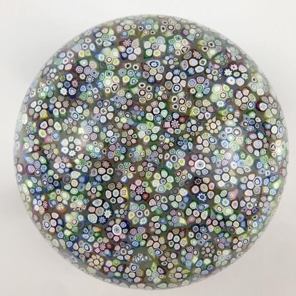 Perthshire 2000B Large Millefiori Closepack Complex Lace Ground Paperweight Cert