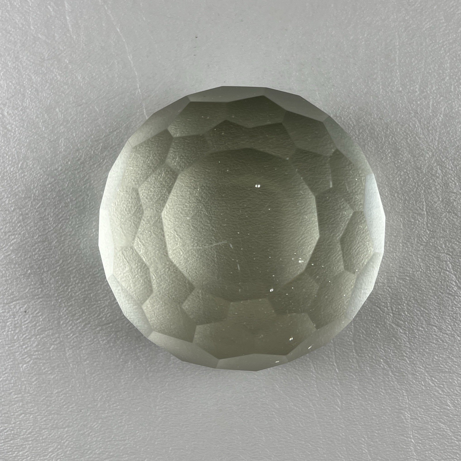 Multi Faceted Geometric Art Glass Sphere Paperweight 3″x2.5″ Honeycomb