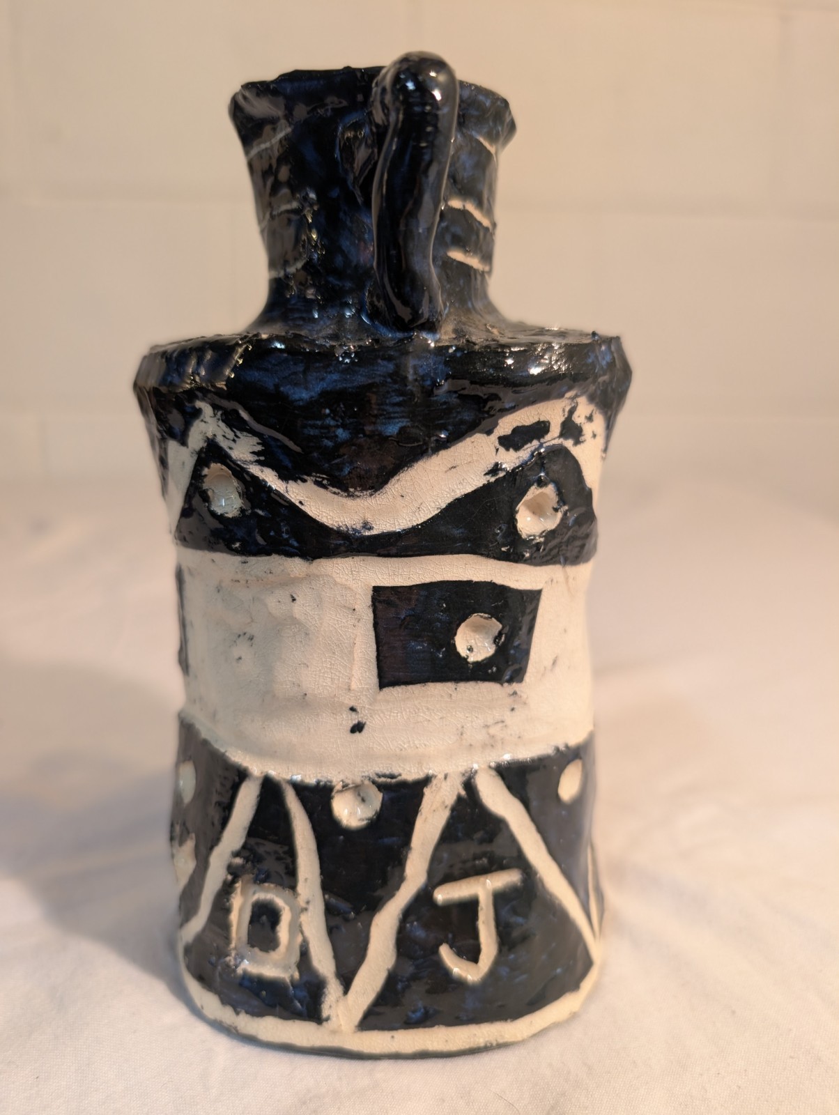 Unique Hand Made Art Pottery Piece 6 1/2 Inches Tall