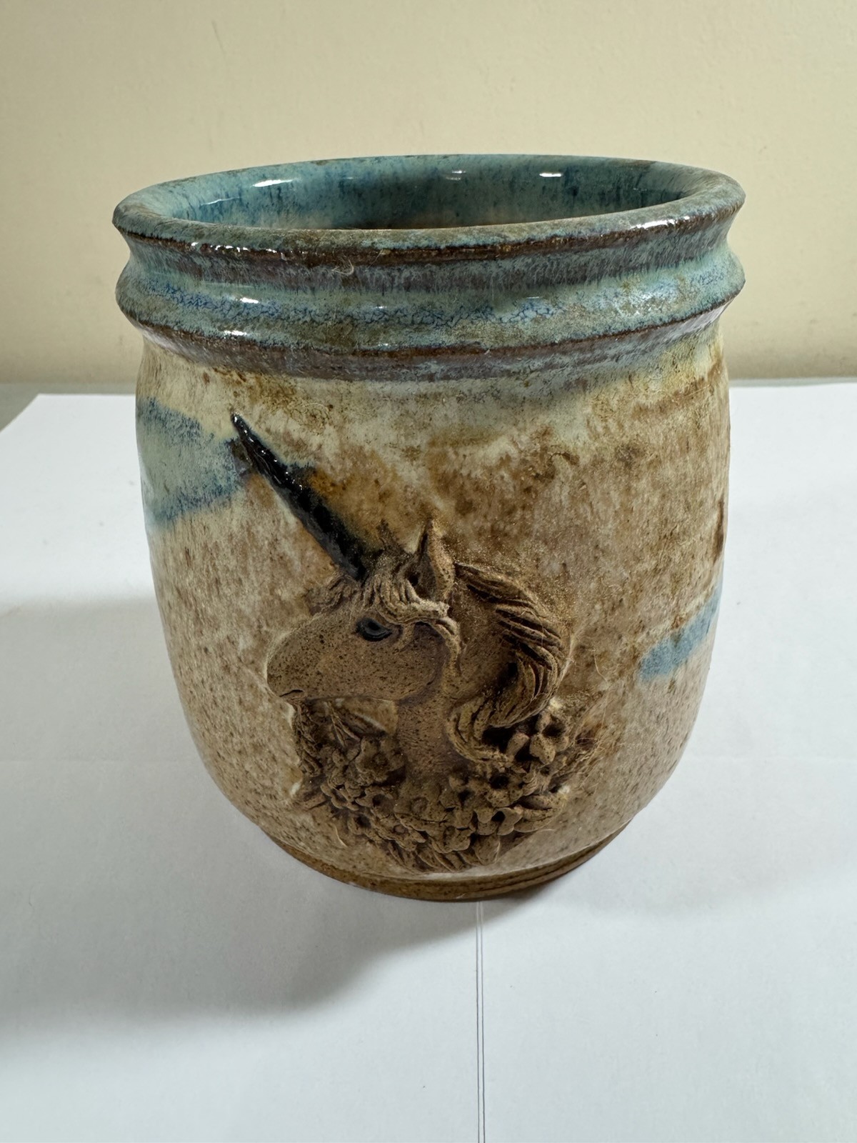 Elfstone Art Pottery Unicorn Small Crock Vase Container