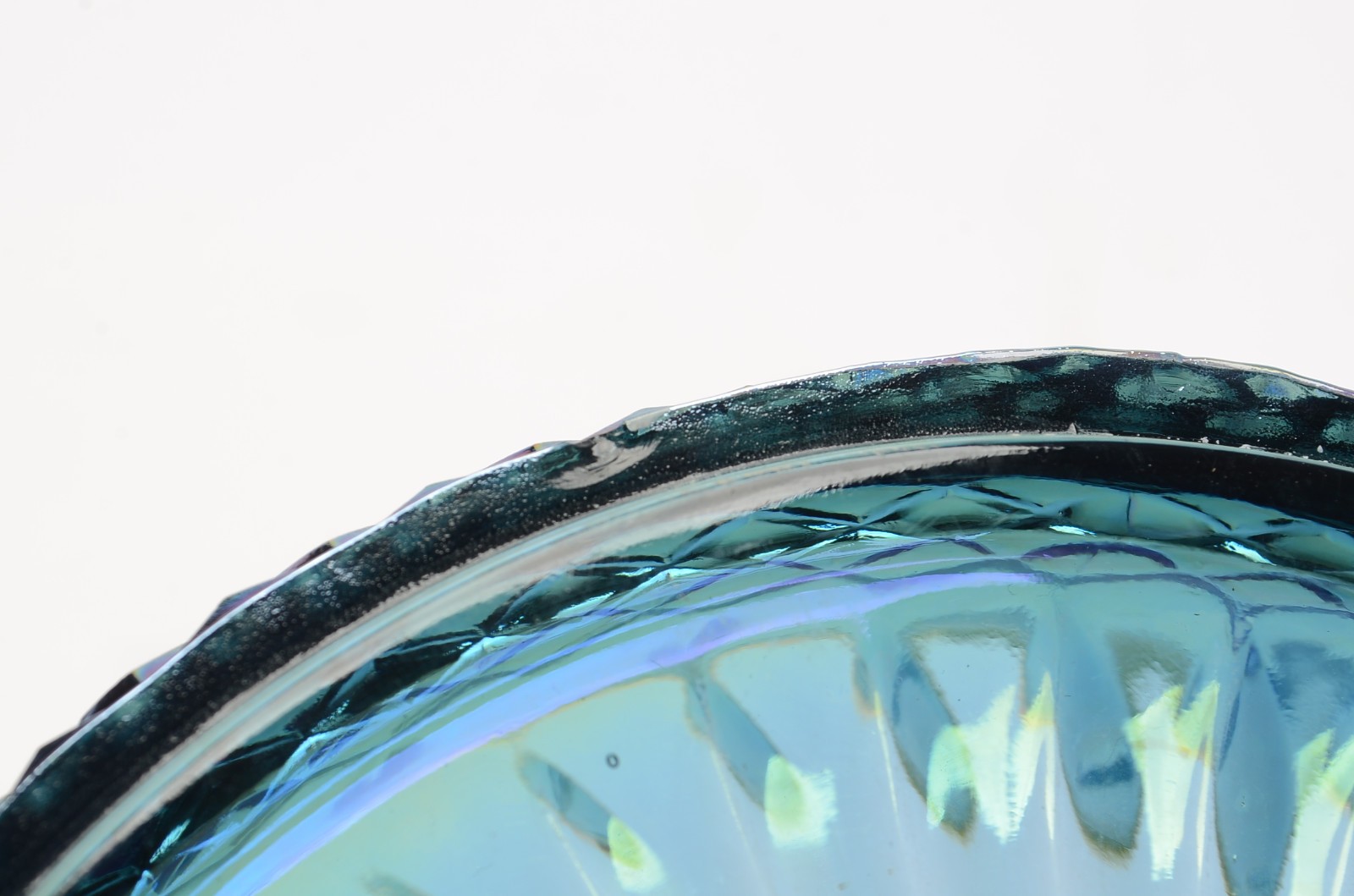 Vintage Indiana Glass Princess Blue Carnival Glass Candy Dish Lid Chips READ