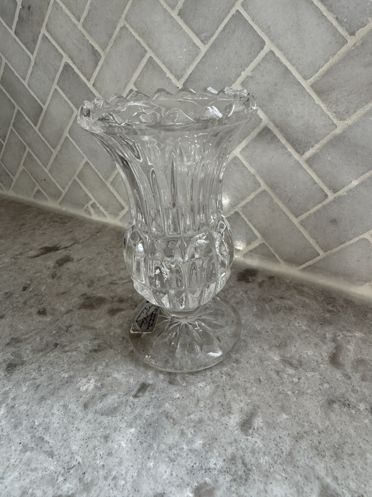 Crystal Clear Industries 4” Handcut 24% Lead Crystal 4” Vase Made in Yugoslavia