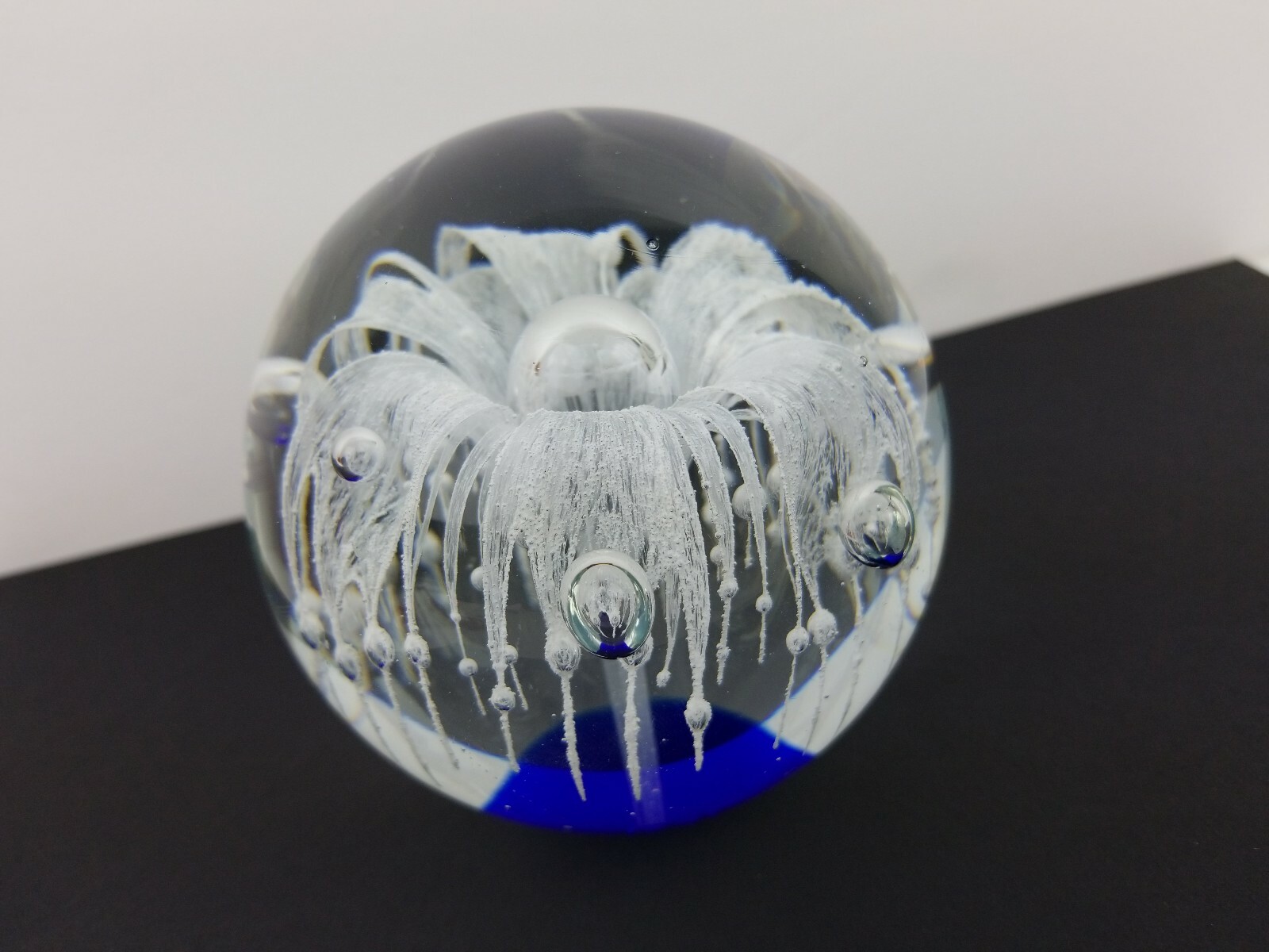 Vintage Paperweight Art Glass Hand Blown Glass Art Fireworks Flower
