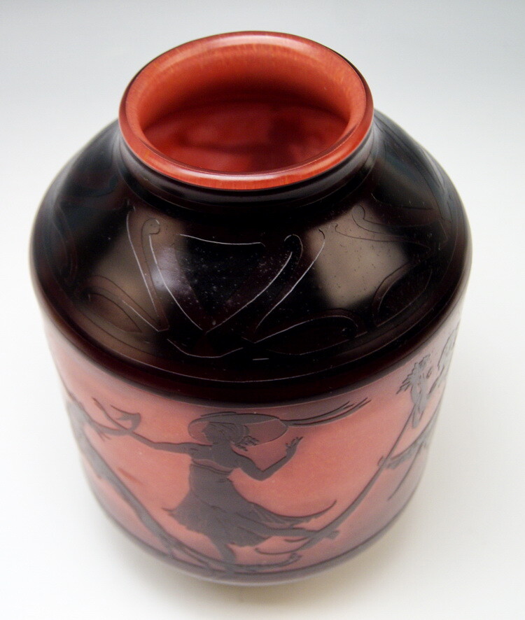 Daum Nancy Art Nouveau Glass Vase Georges de Feure France CA 1920