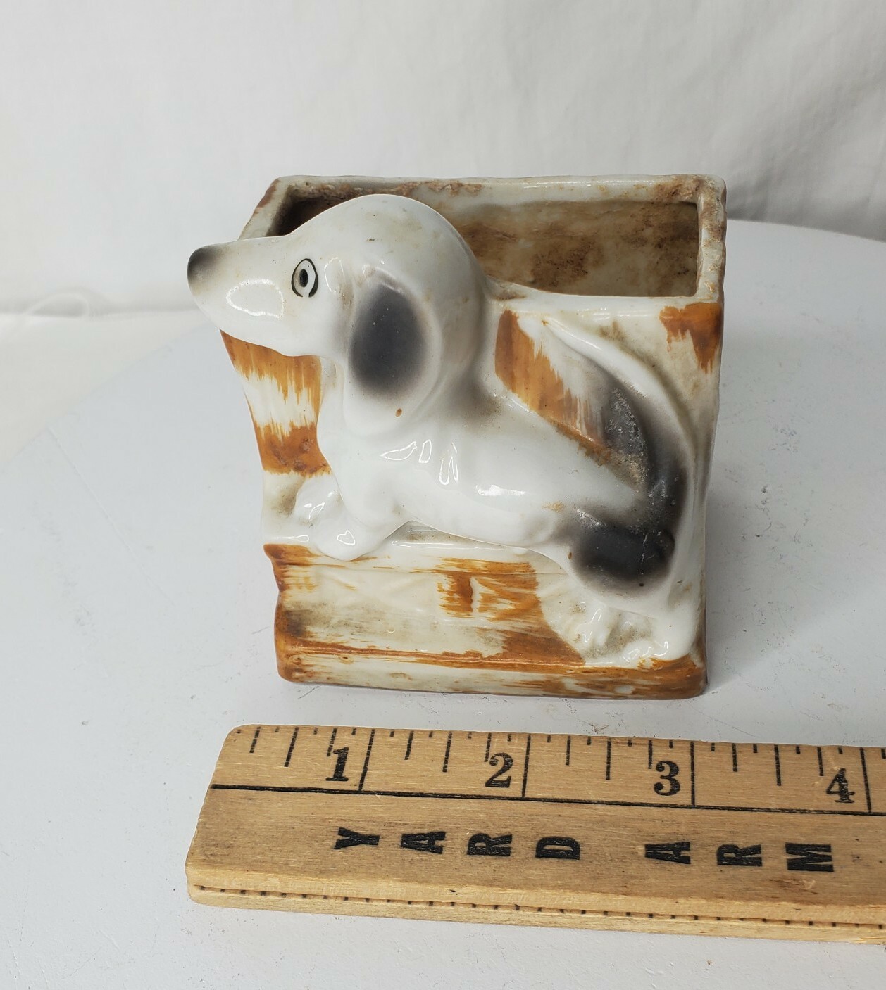 Vintage Ceramic Dog Planter Jack Russell Beagle Pointer Made In Japan