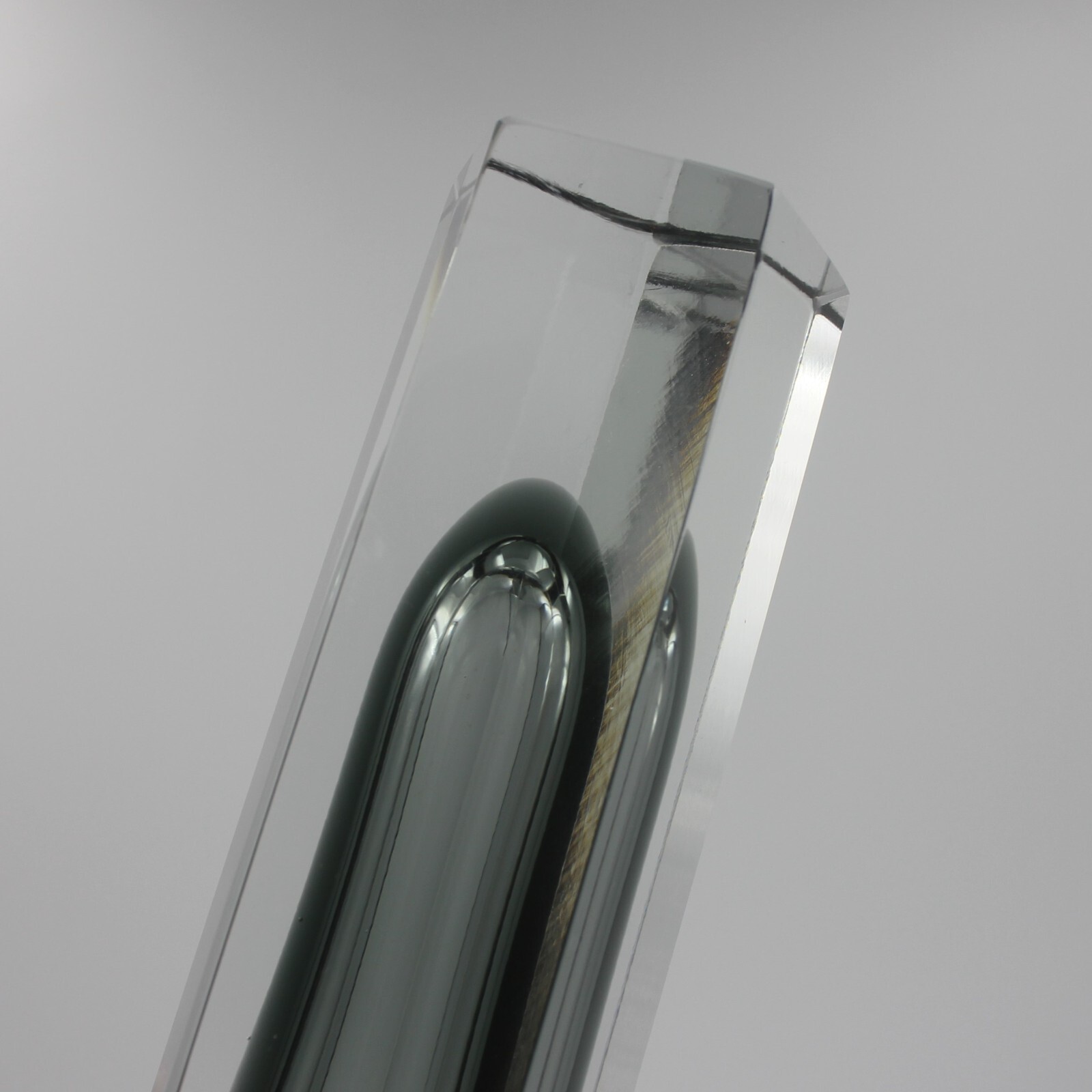 Vintage Mandruzzato Murano Sommerso Gray/Clear Bud Vase