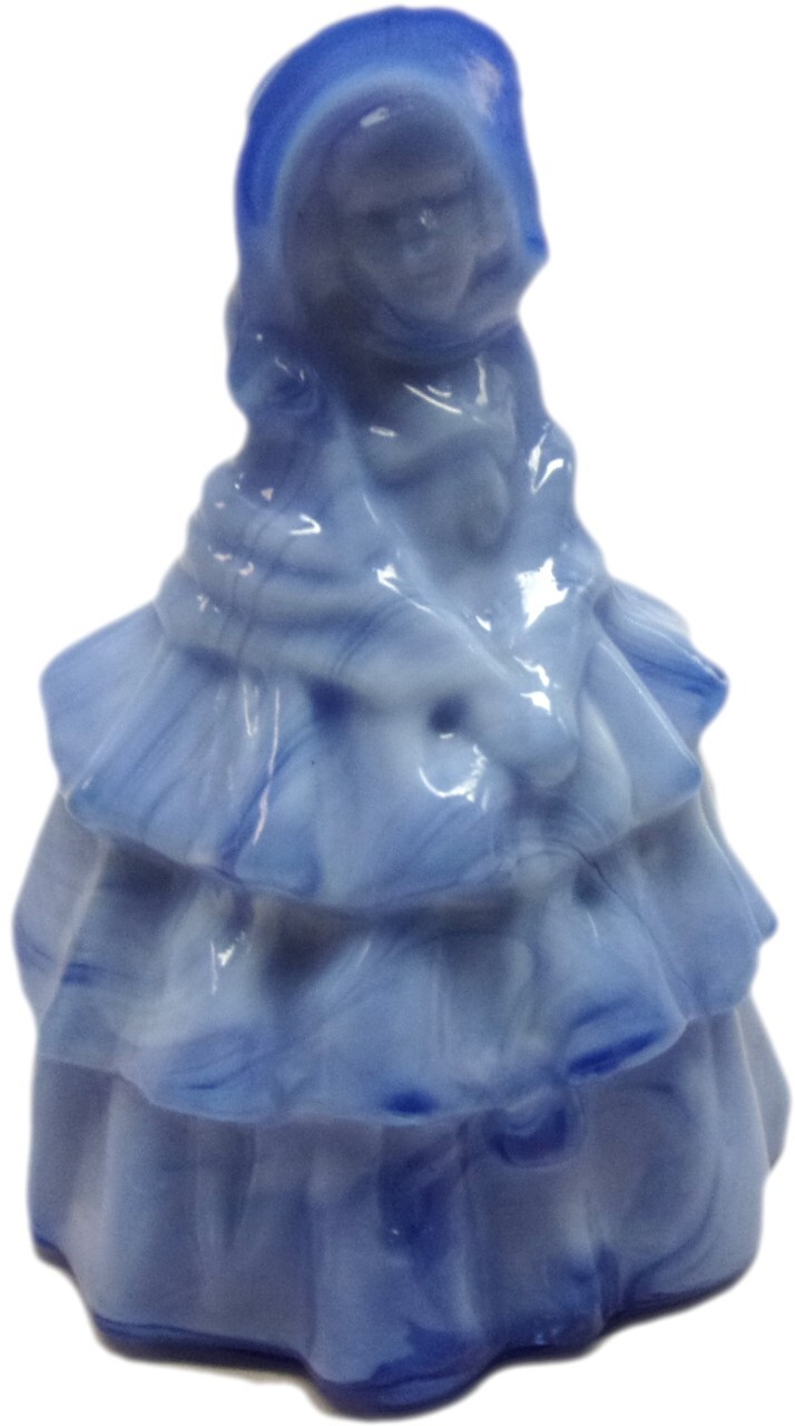 BOYD Glass “Louise” Colonial Lady Figurine – Blue Slag – Nice