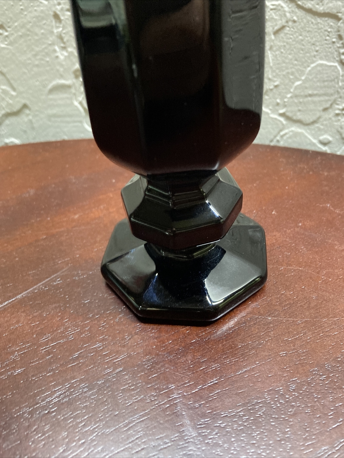 Vintage Black Swung Glass Bud Vase 9.5 Inches Tall