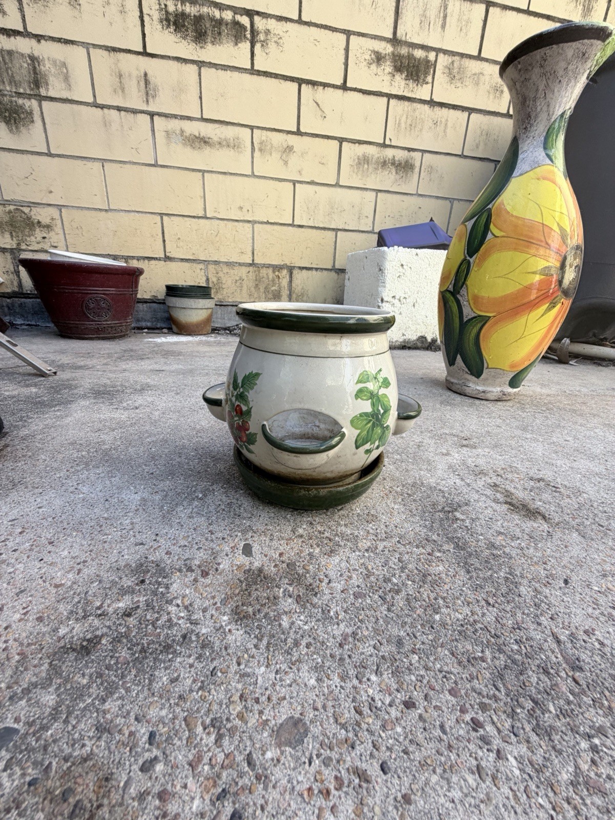 Handmade Multicolor Ceramic Art Pottery Planter, Floral & Animal Designs