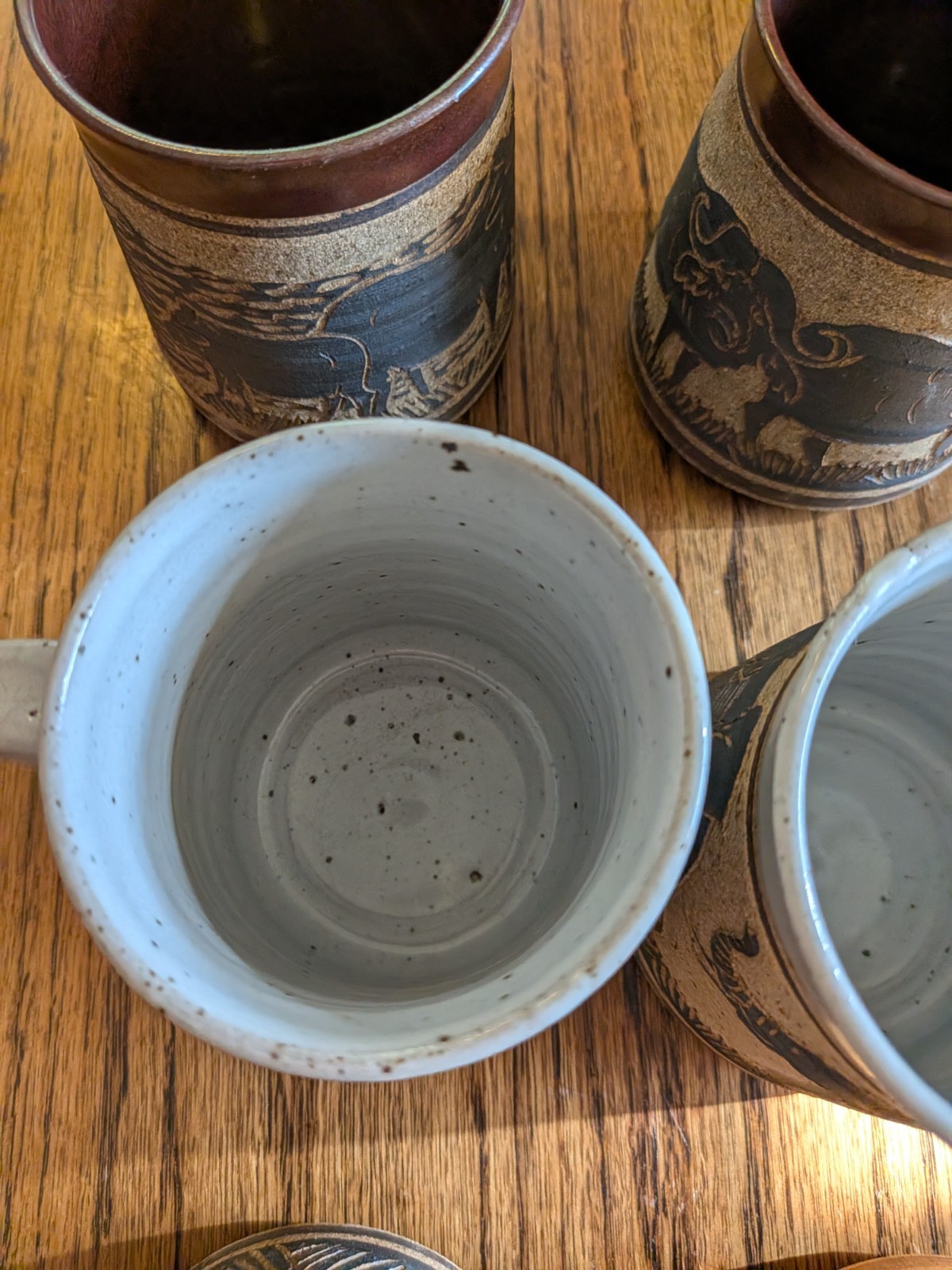 Signed Douglas Lentsa Set Of 6 Studio Pottery Design Coffee Cups South Africa