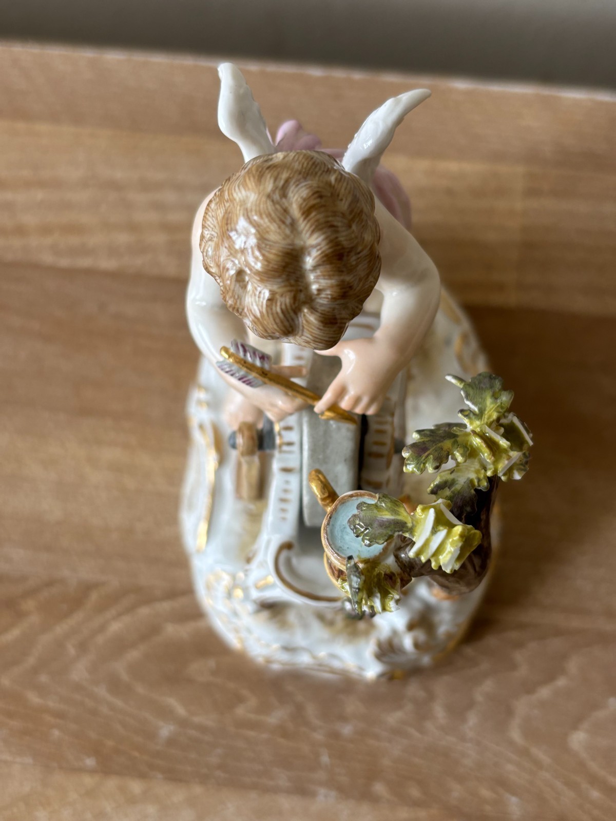 Lovely Meissen Figurine Cupid Sharpening an Arrow