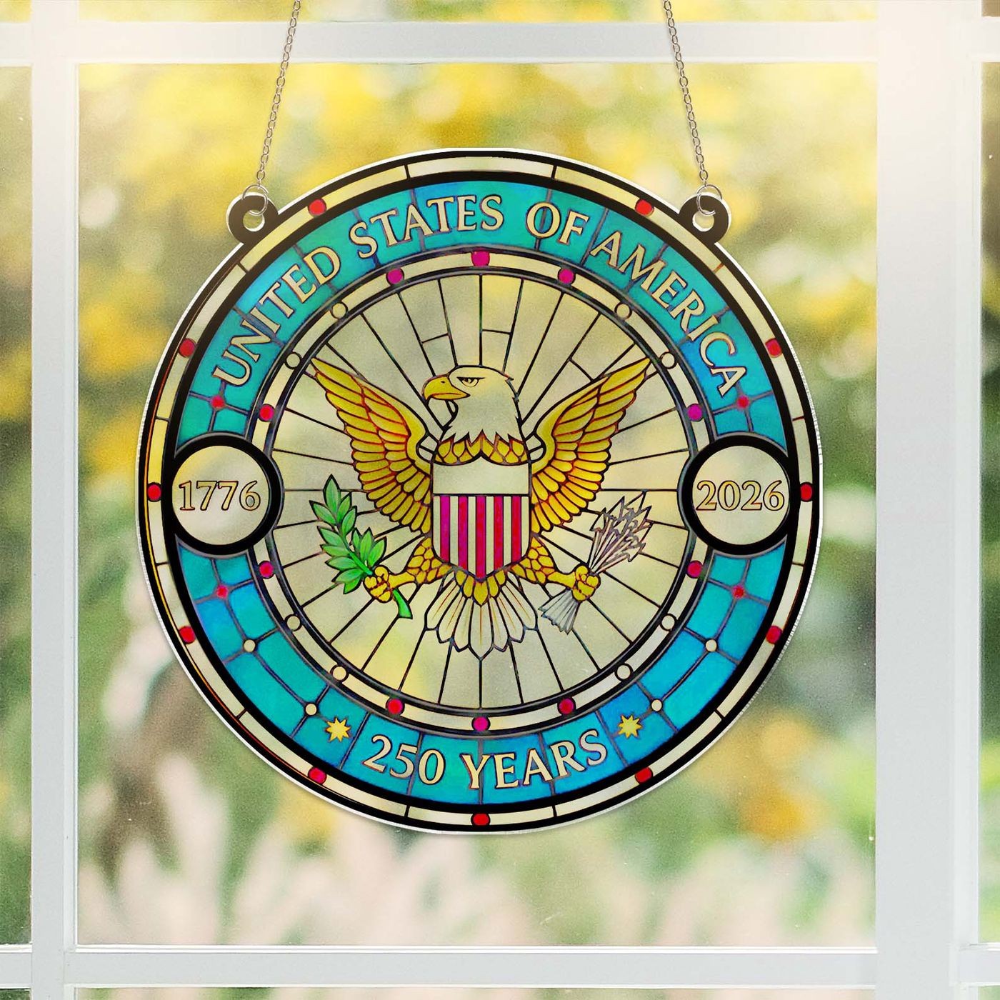 Patriotic 250th Anniversary 1776-2026 Suncatchers, 4th of July Ornament