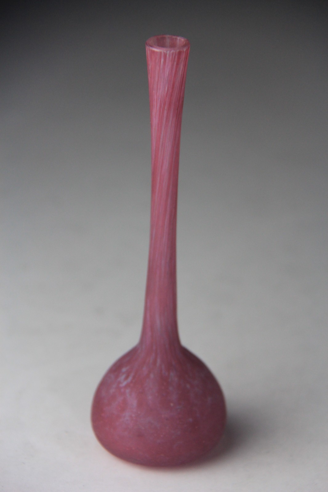 Antique Daum Nancy Pink Mottled Art Glass Berluze Vase Signed 6 1/2″ h