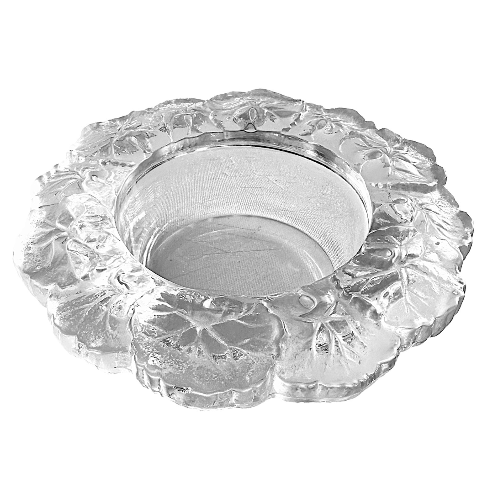 LALIQUE PARIS Inspired Vintage Clear Glass Crystal Pillar Candle Holder 6.5”