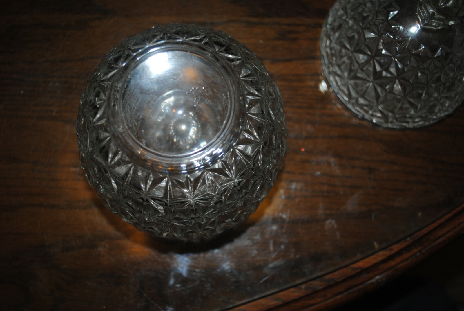 Molded Glass Pineapple about 8 1/2 inches tall and about 4 inches wide