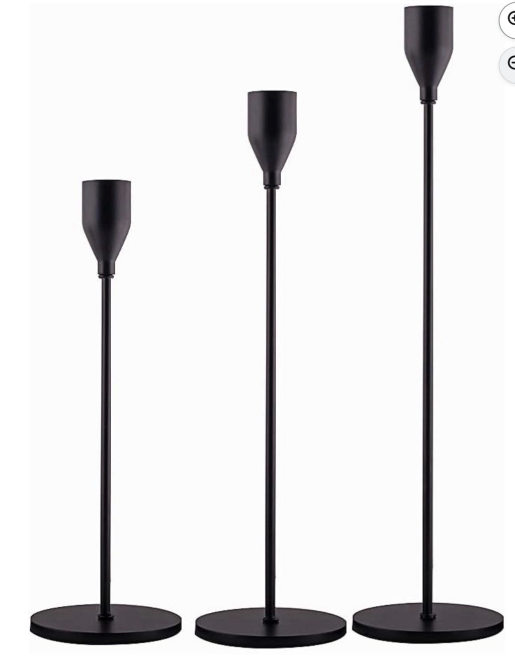 Matte Black Candle Holders Set of 3 Minimalist Modern Home Decor Stand