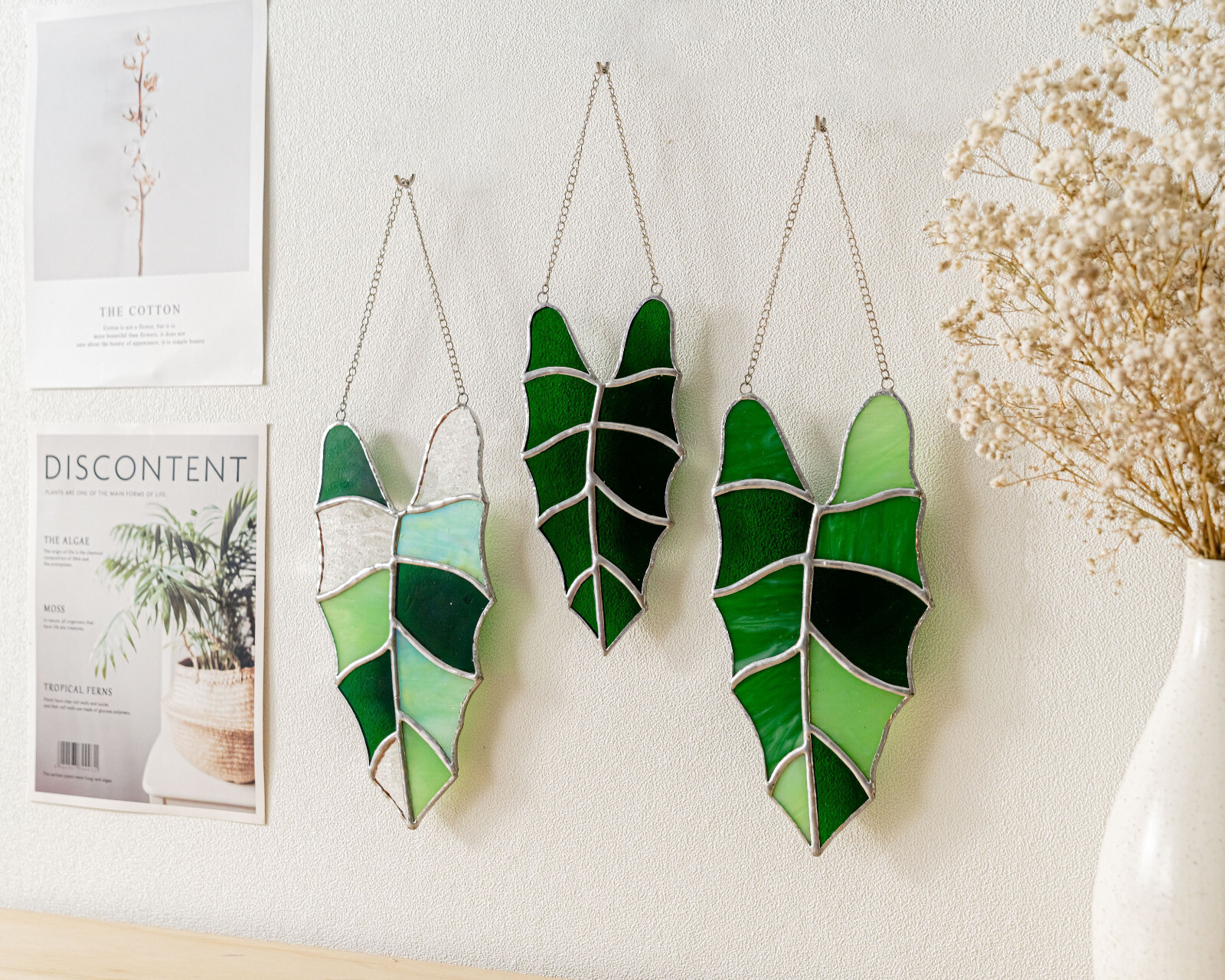 Leaf Glass Art, Monstera Stain Glass, Nature For Home, Nature Leaves Decor