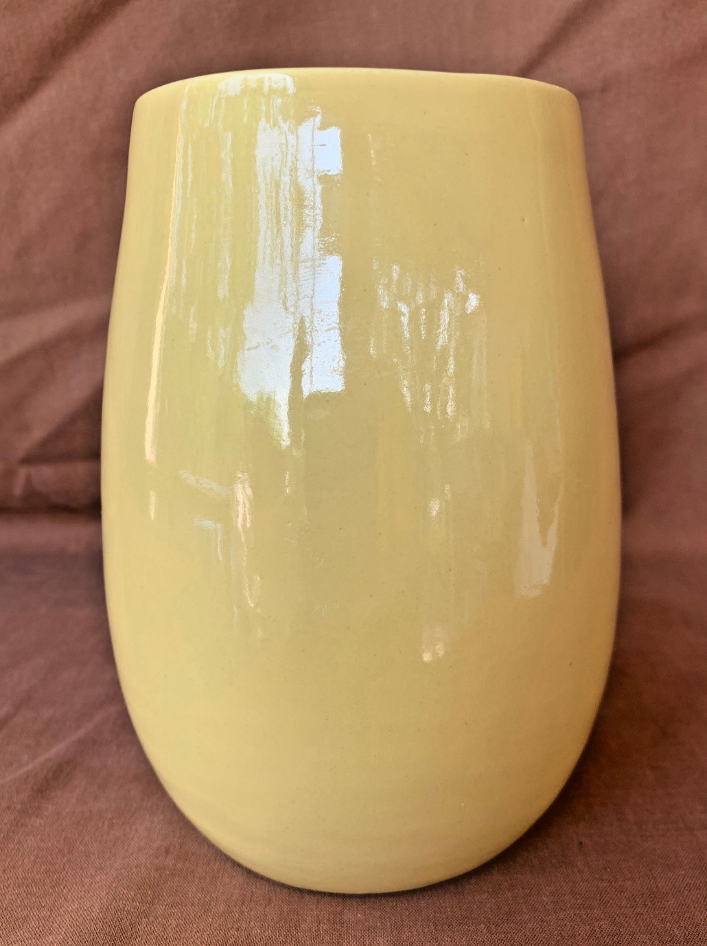 Vintage Bauer Fred Johnson Vase 6″ Sun Yellow Hi Fire Hand Thrown Ex Cond