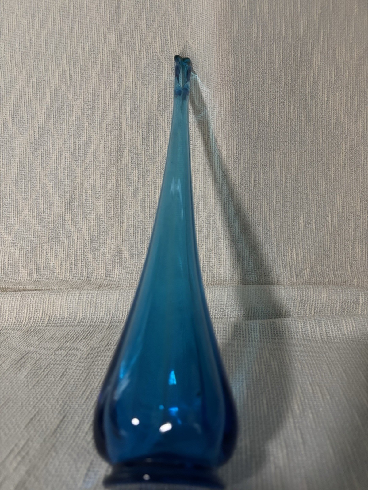 Blue Glass Swung Vase 16”