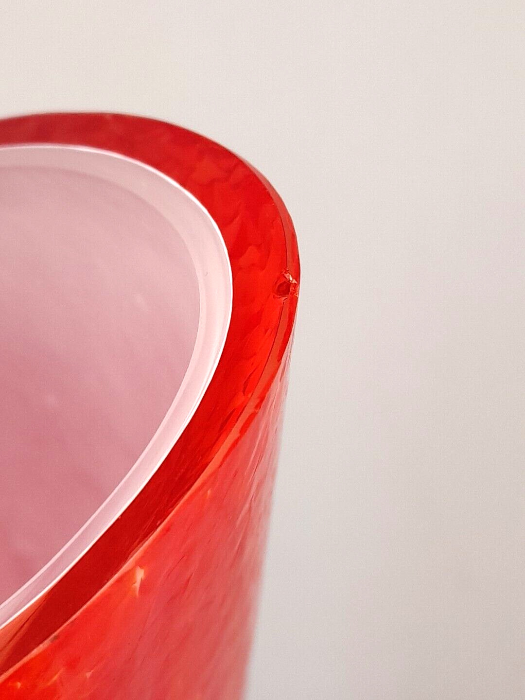Vtg Rare Kosta Boda Red Valentino Heart Shaped Glass Vase 11.4″ Signed Rytkönen