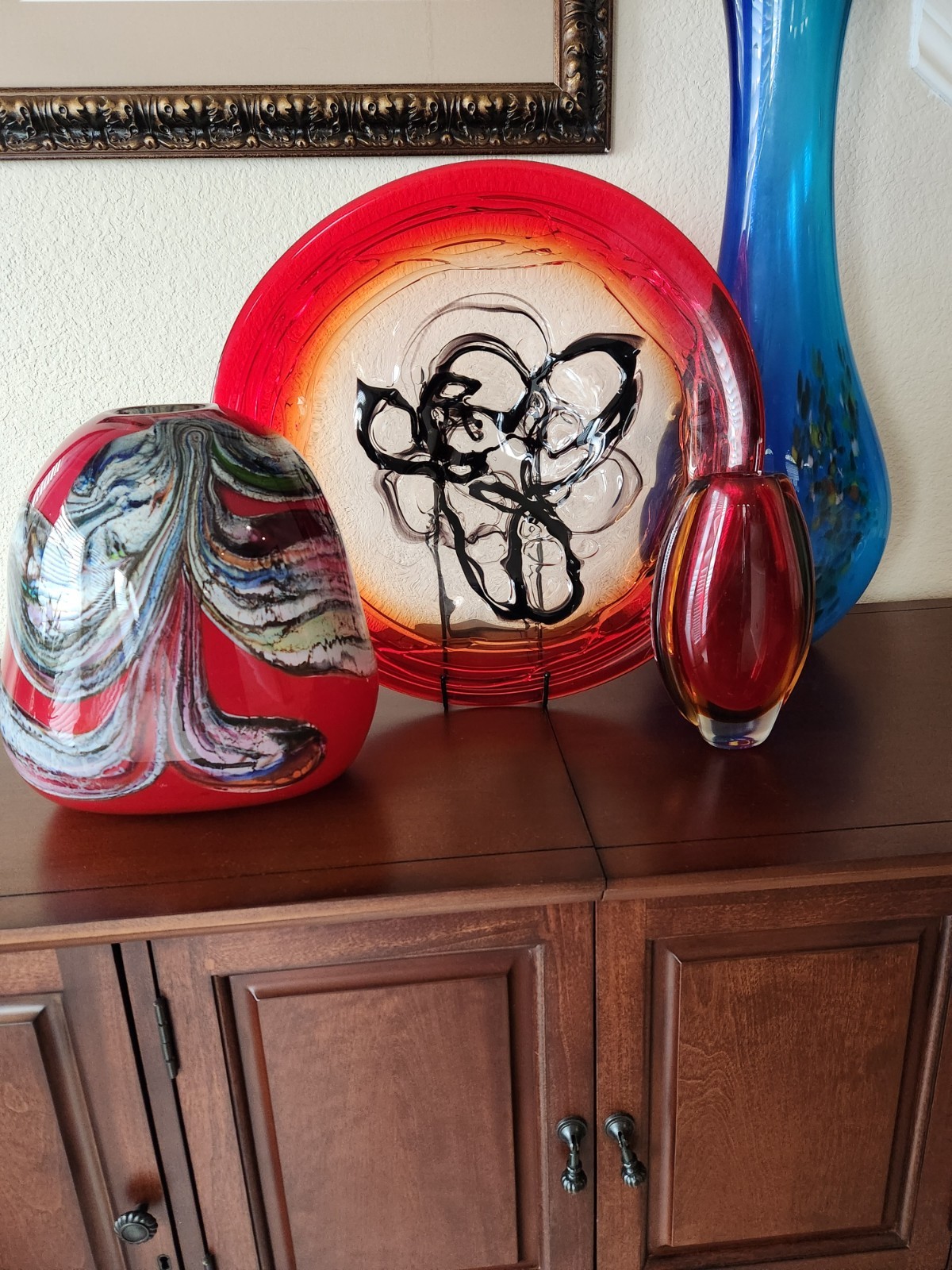 Rollin Karg ‘1994’ Signed Studio Art Glass Vase – 12″ Heavy Gauge, 9.5 lbs