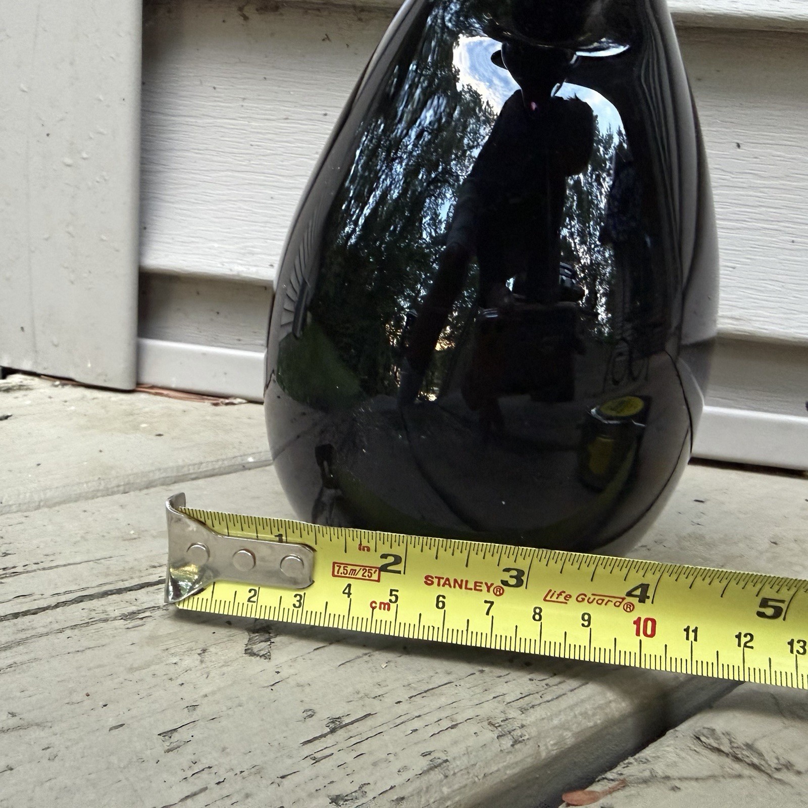 Vintage Murano Style Art Glass Penguin Paperweight Figurine 6 Inch Black Blue