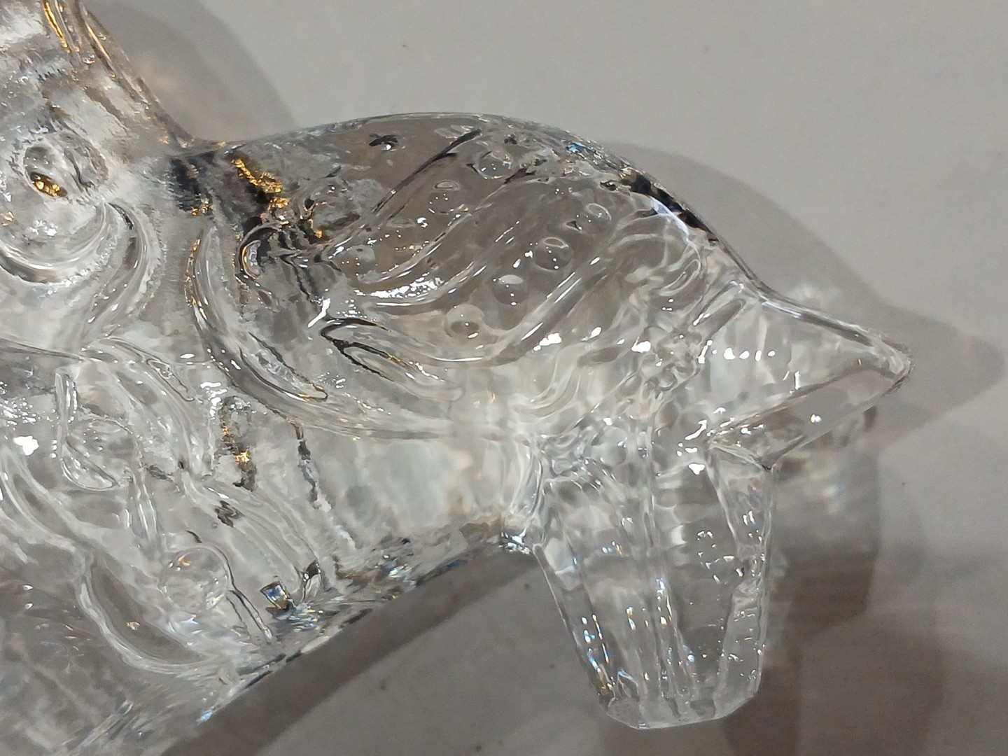 Lindshammar Swedish Clear Crystal Dala Horse Paperweight Art Glass Figurine RARE