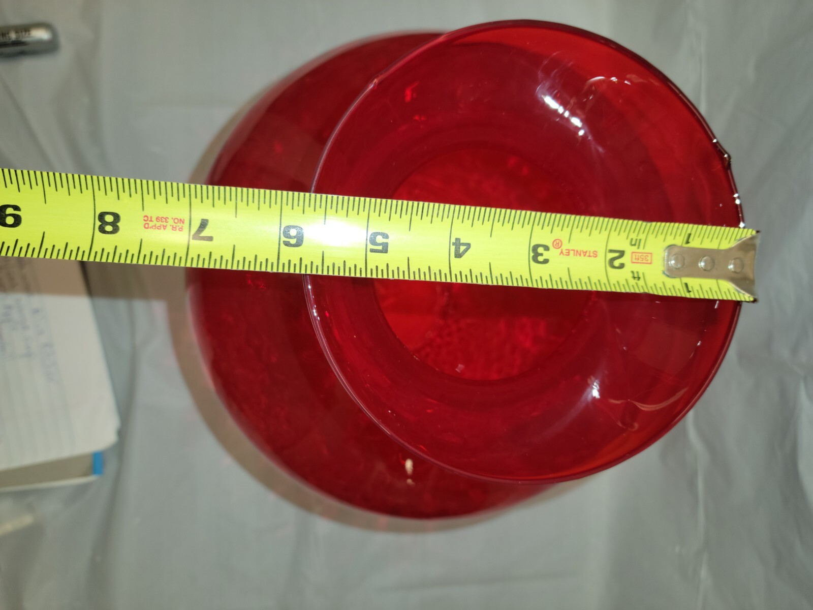 1960s MID CENTURY GLASS ITALIAN RED Optic VASE QUILTED 14 inch Beautiful!