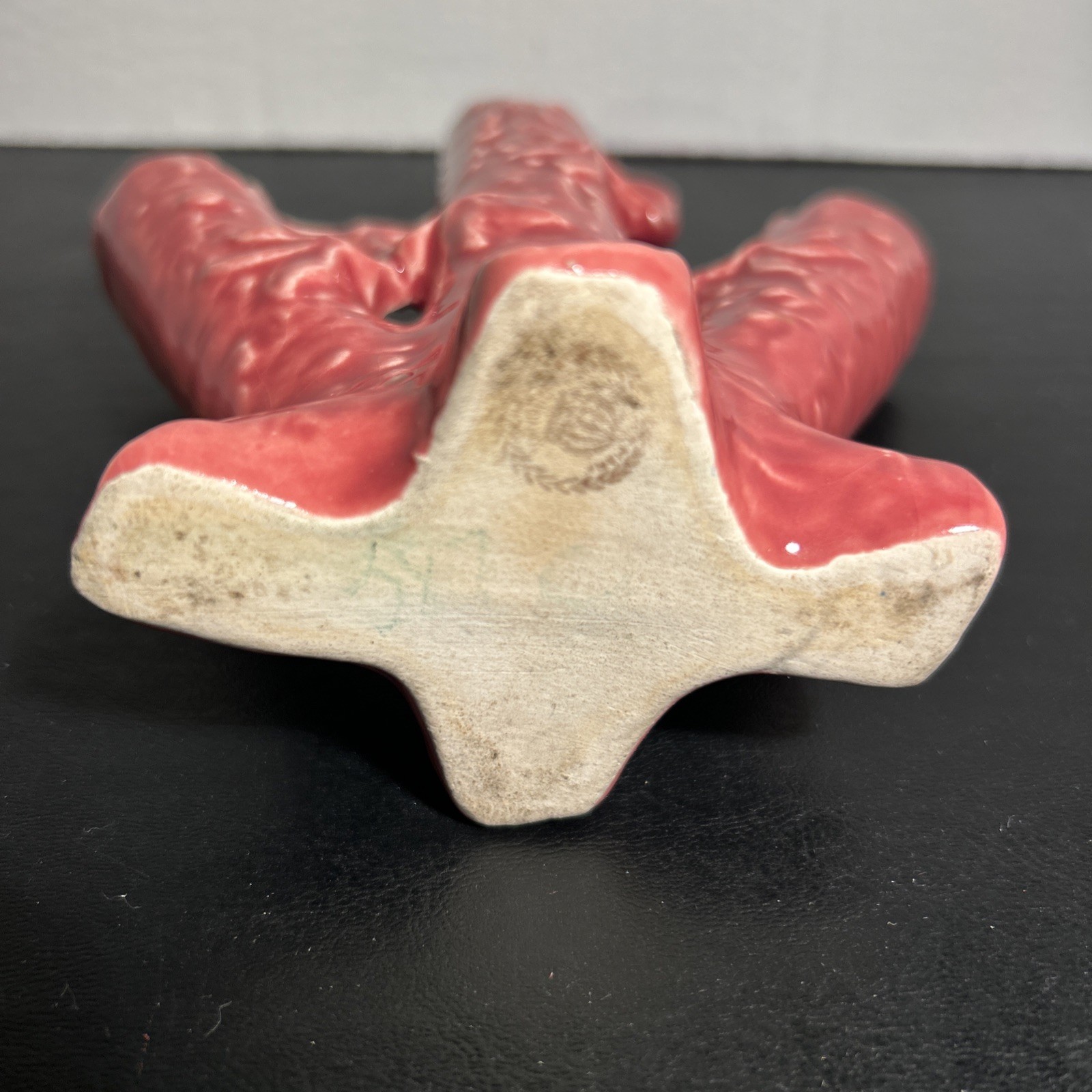 Vintage VTG Pink Red German Spill Vase Stamped