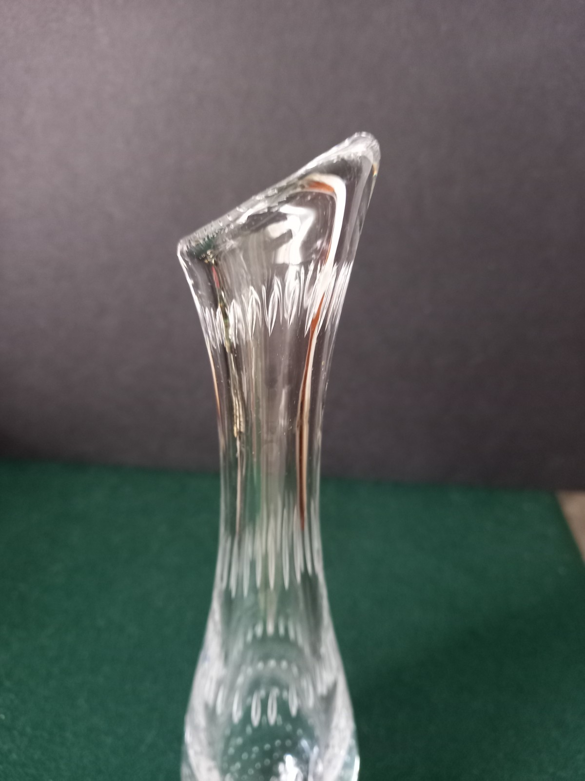 Vintage Vicke Lindstrand art glass vase Kosta Boda Controlled Bubbles 1950s