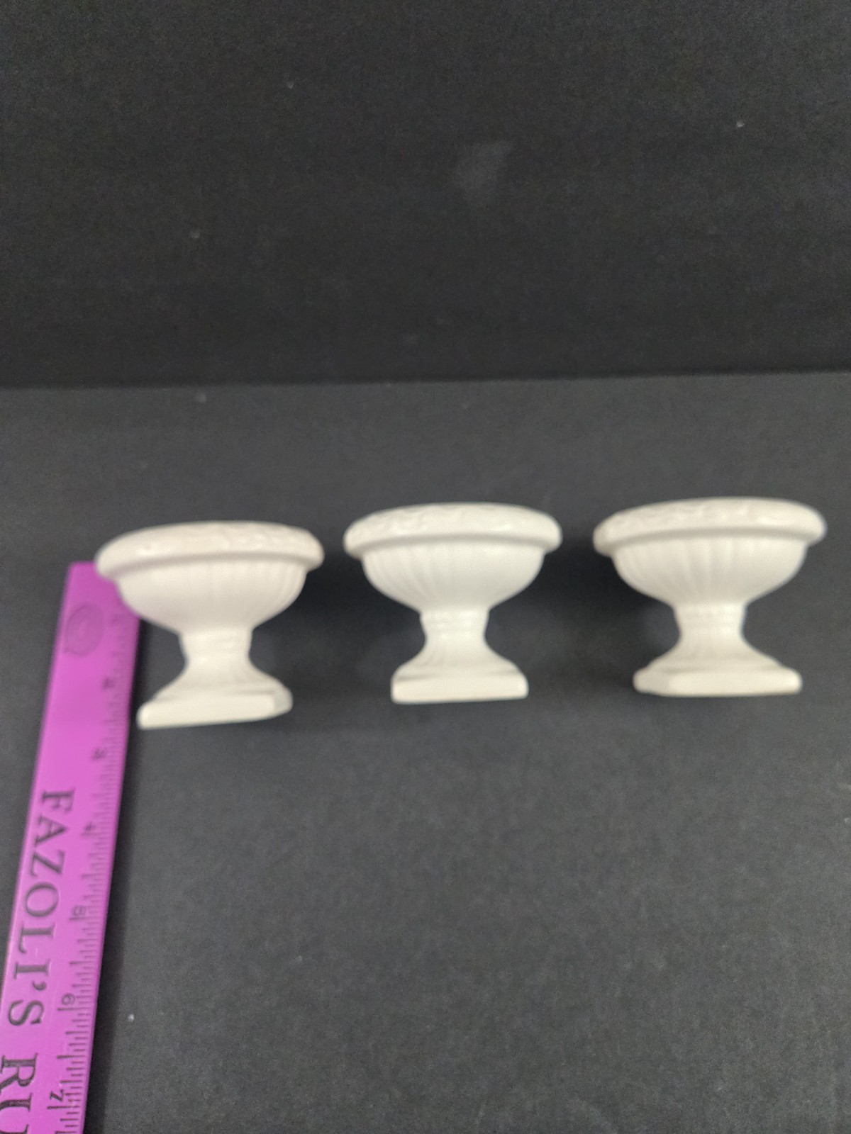 3 Rubens Originals Japan White Urn Planter Tiny Pedestal Pottery 2.5×3″ Vintage