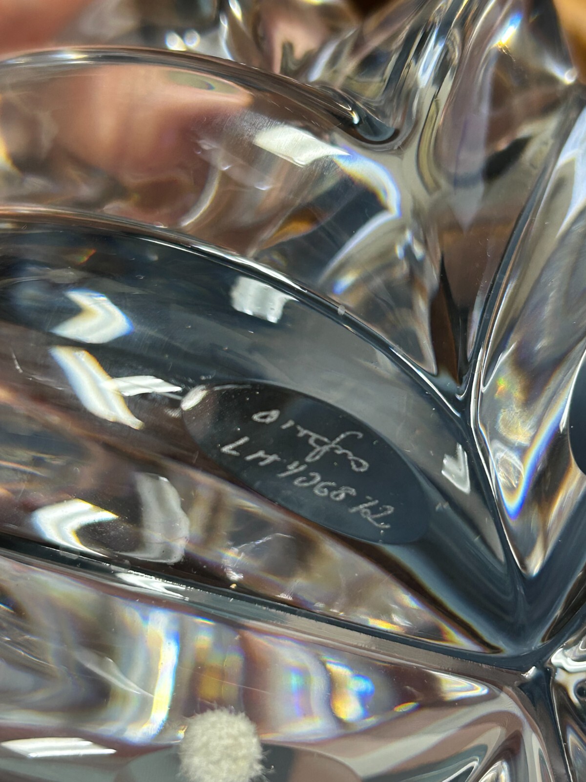 EXQUISITE ORREFORS CRYSTAL CENTERPIECE BOWL SIGNED & NUMBERED BY LARS HELLSTEN