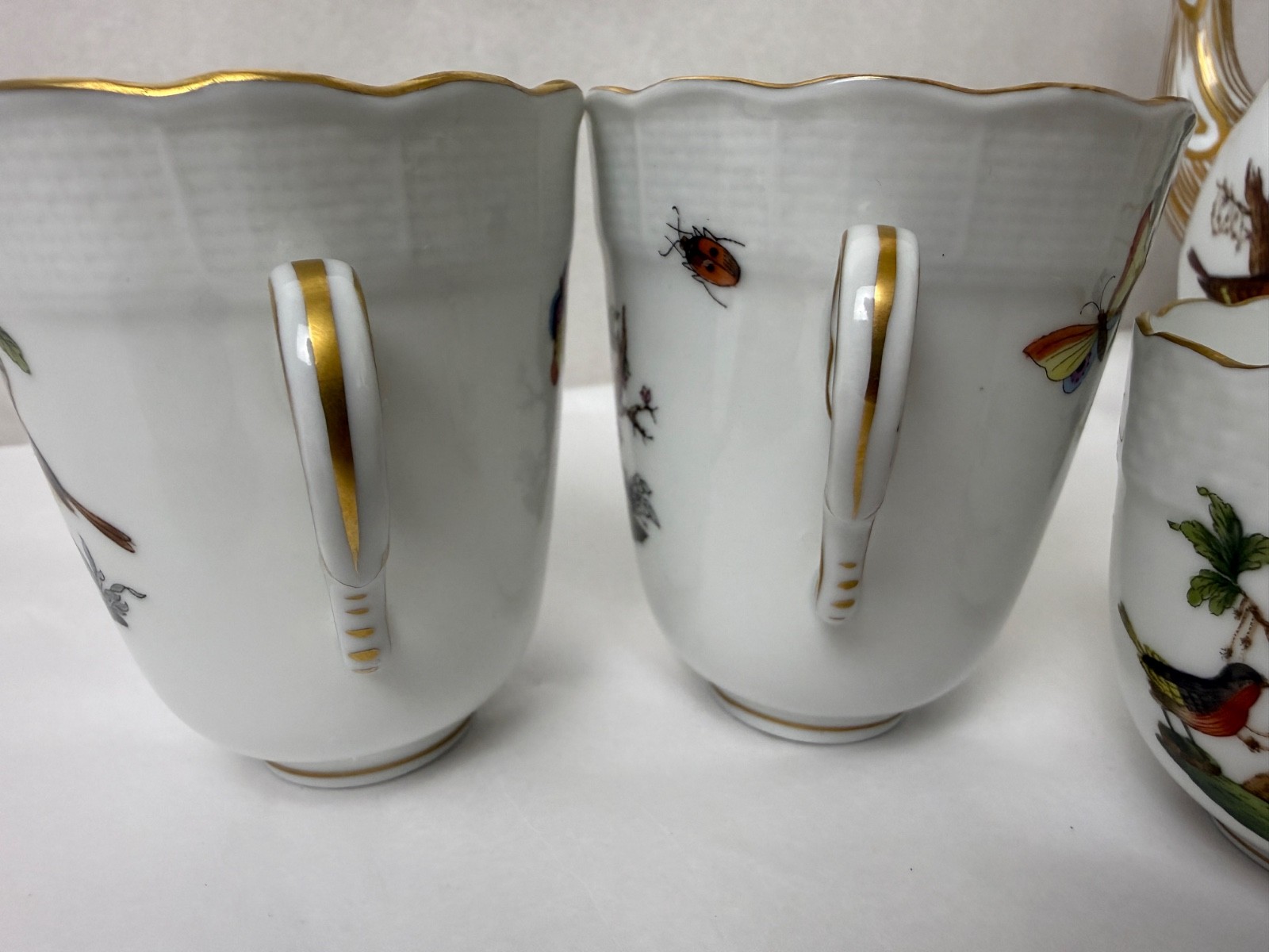 Vintage Herend Rothschild Bird Oiseaux Collection- 9 pieces Coffee / Tea Hungary