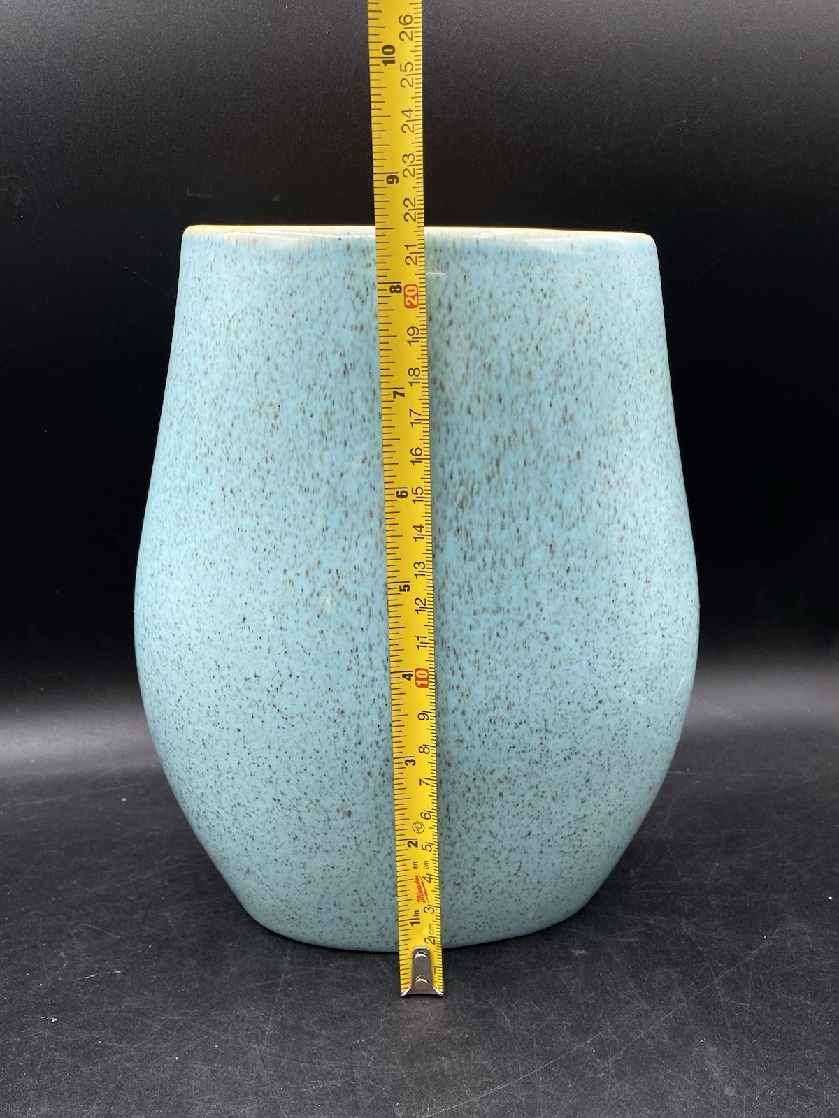Red Wing Pottery M-1500 Charles Murphy Vase Robin’s Egg Blue Tangerine Inside