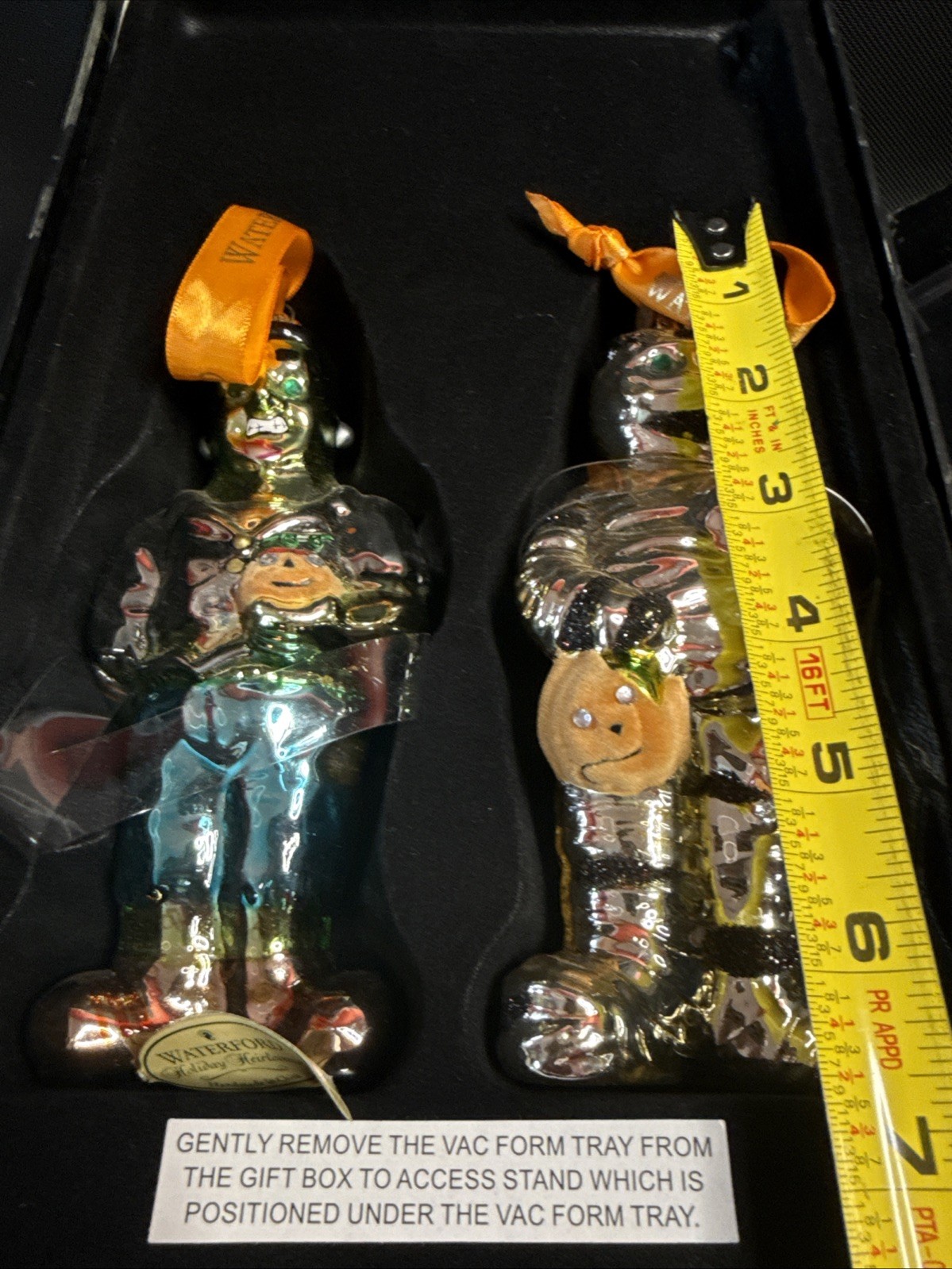 Waterford Holiday Heirlooms Halloween Collection Frankenstein and Mummy Ornament