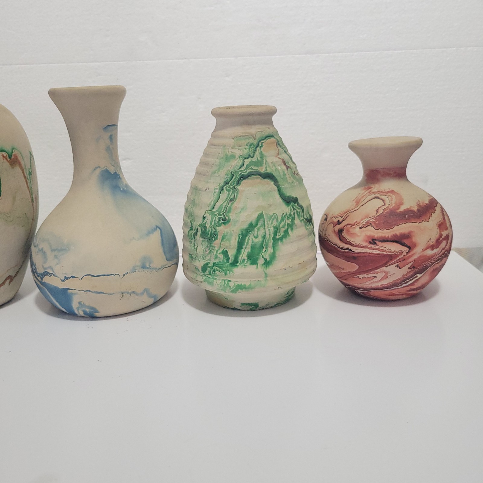 Nemadji Pottery U.S.A Lot Of 4 Pcs Native American Rust Art Hand Made