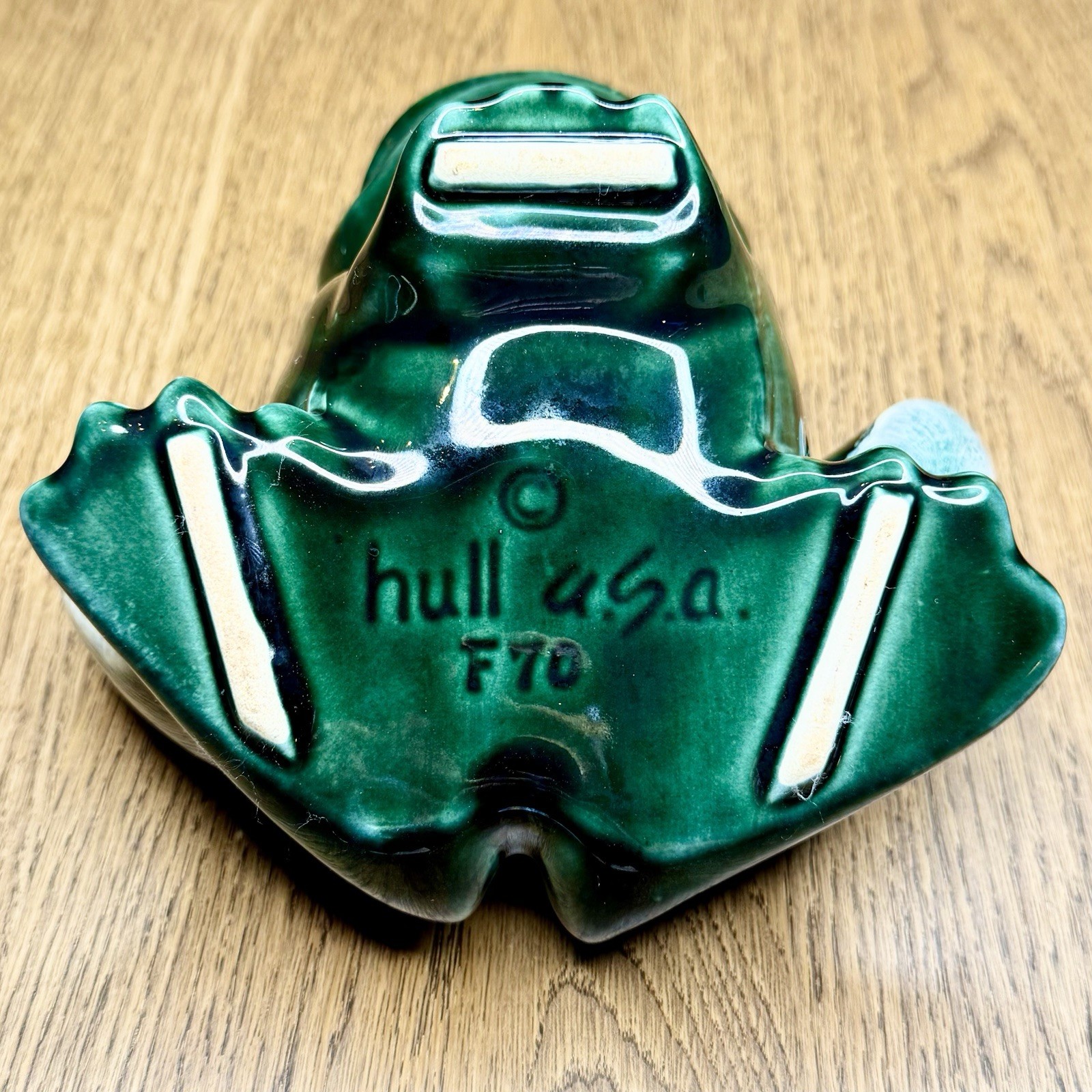 Vintage Hull Pottery Frog Planter F70 Retro MCM Green Drip Glaze Ceramic Planter