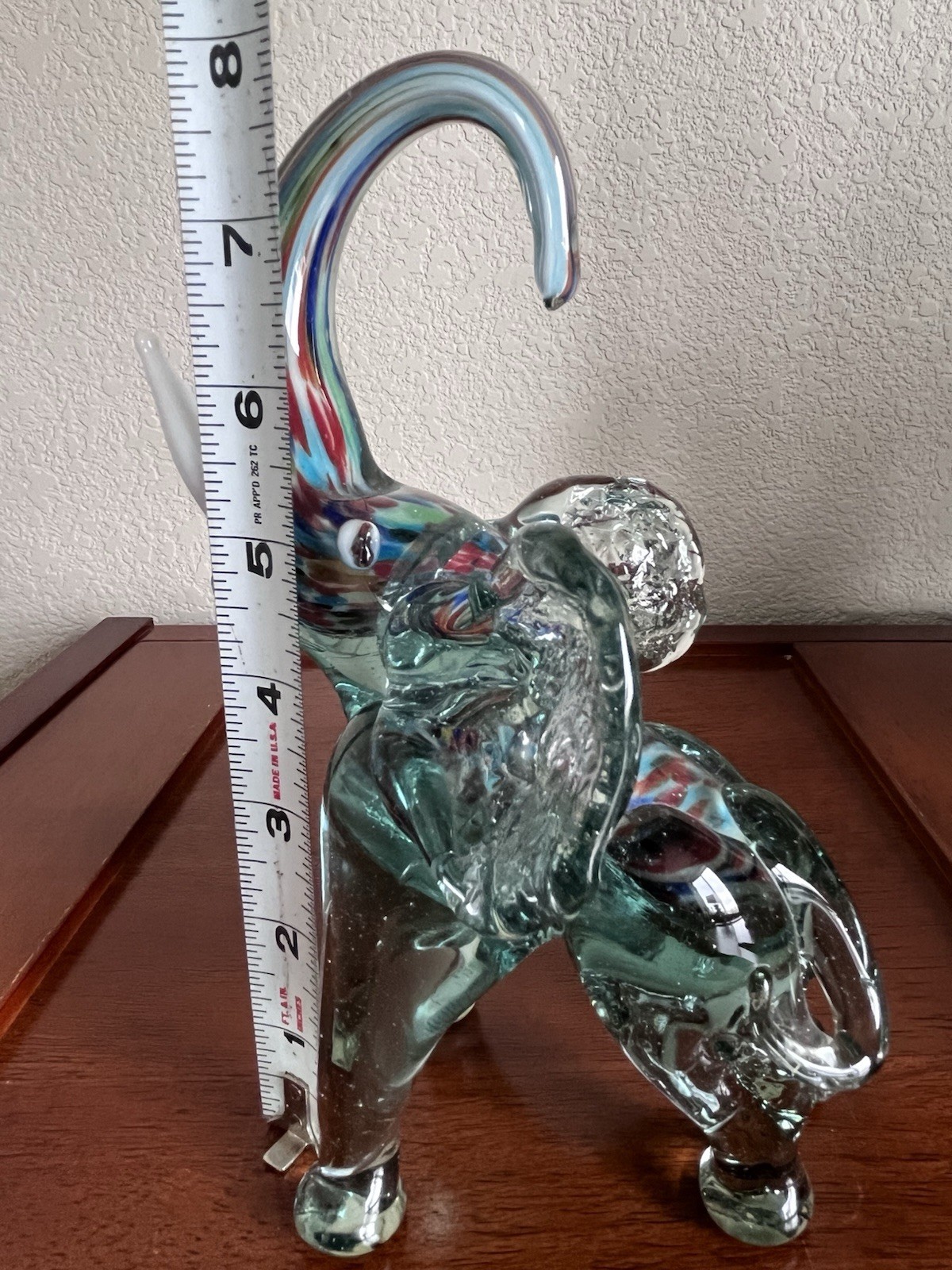 Vintage Murano Barovier Art Glass Elephant White Glass Tusks 8” Italy
