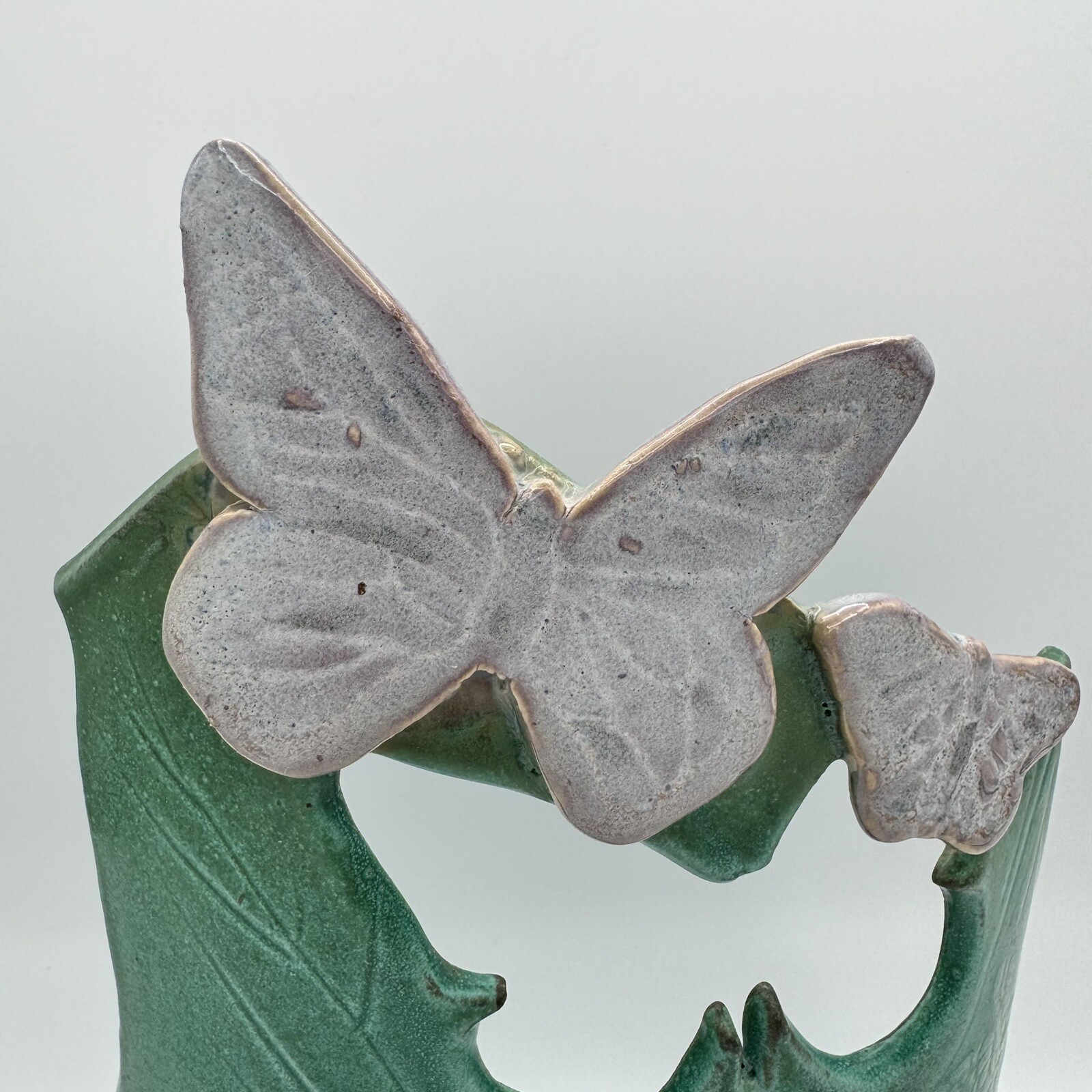 Vintage Whimsical Art Pottery Butterfly Wall Tabletop Ceramic Decor Signed