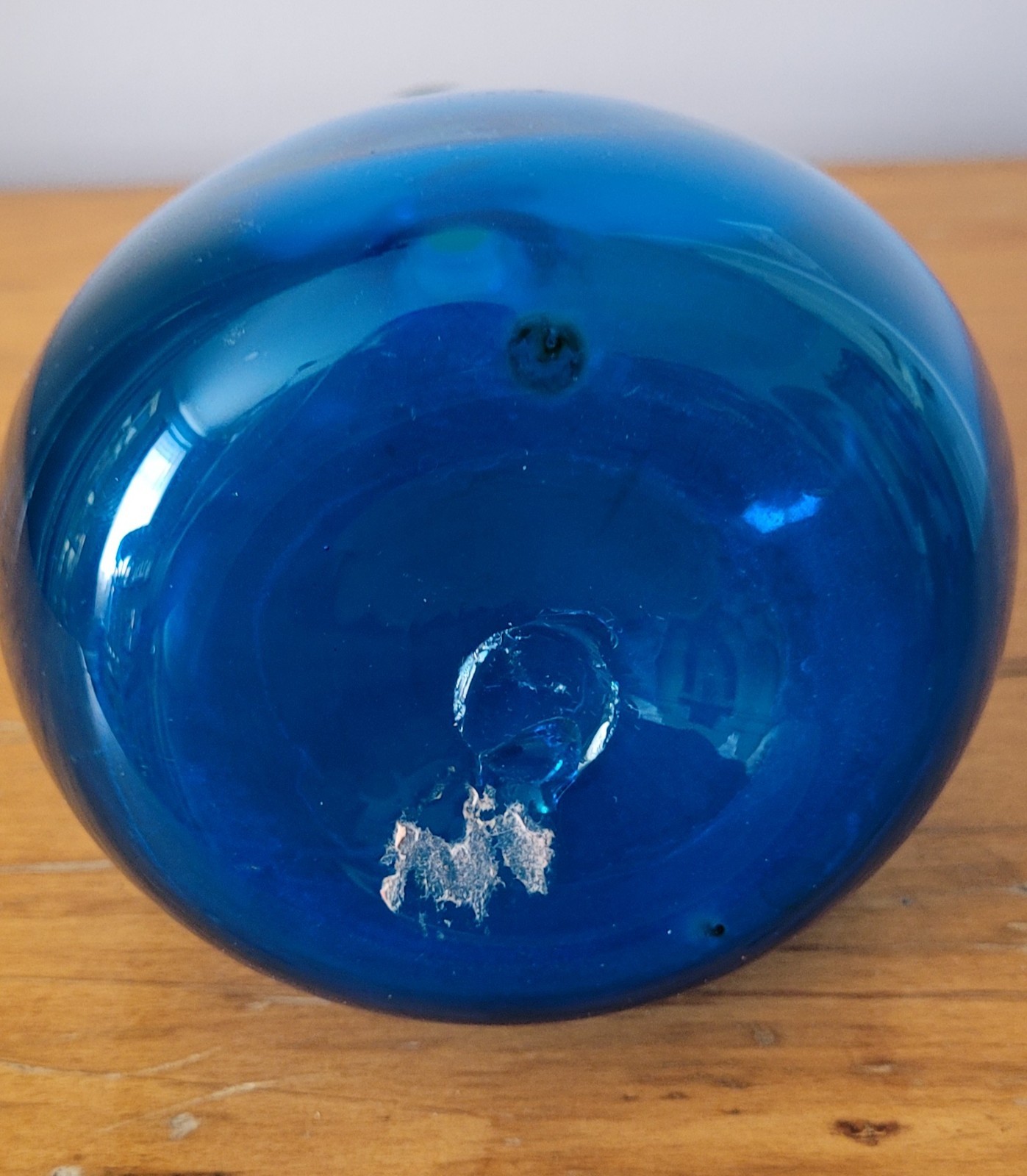 Blenko Colonial Williamsburg Restoration Sapphire Blue Glass Vase/Wine Bottle.