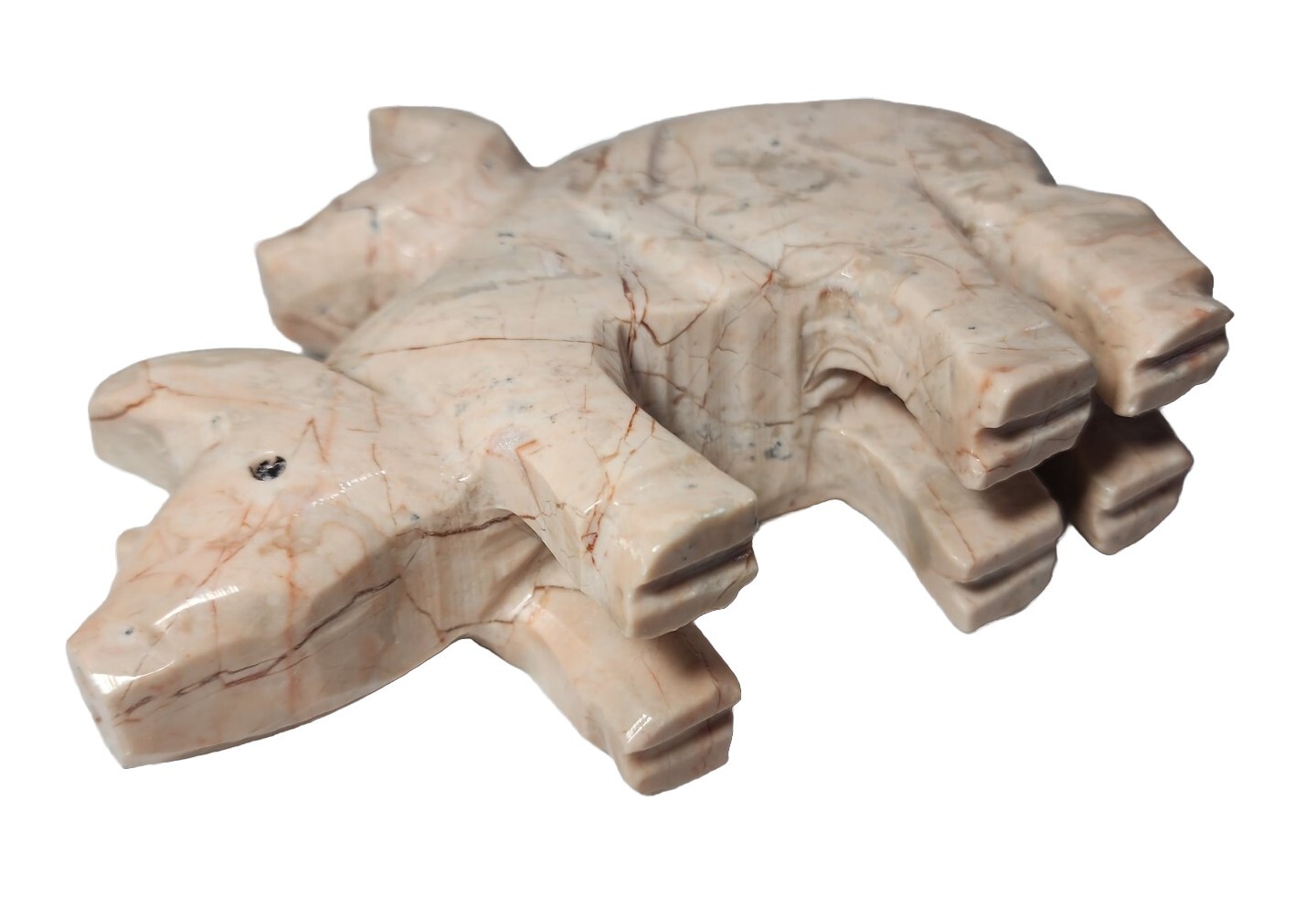 Funny Naughty Pigs Pig Pink Stone Marble Dolomite Figurine Paper Weight Statue
