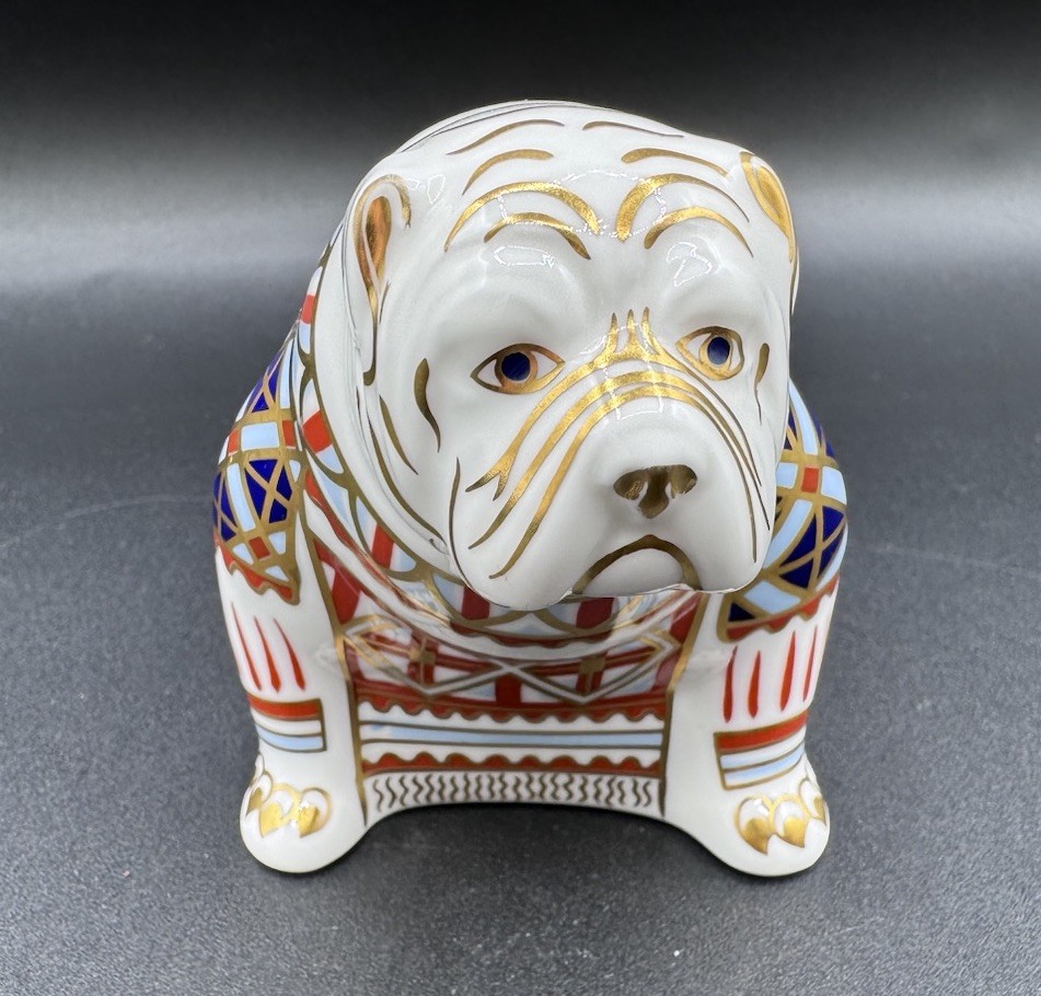 Royal Crown Derby “Bulldog” Paperweight Collection 22k Gold Bone China Dog~~LIV
