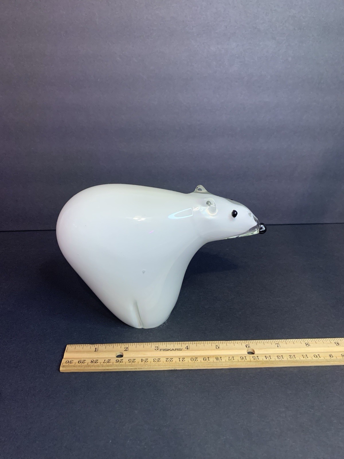 Vintage Handmade Blown Glass Arctic Polar Bear Wildlife Paper Weight 5 in Tall
