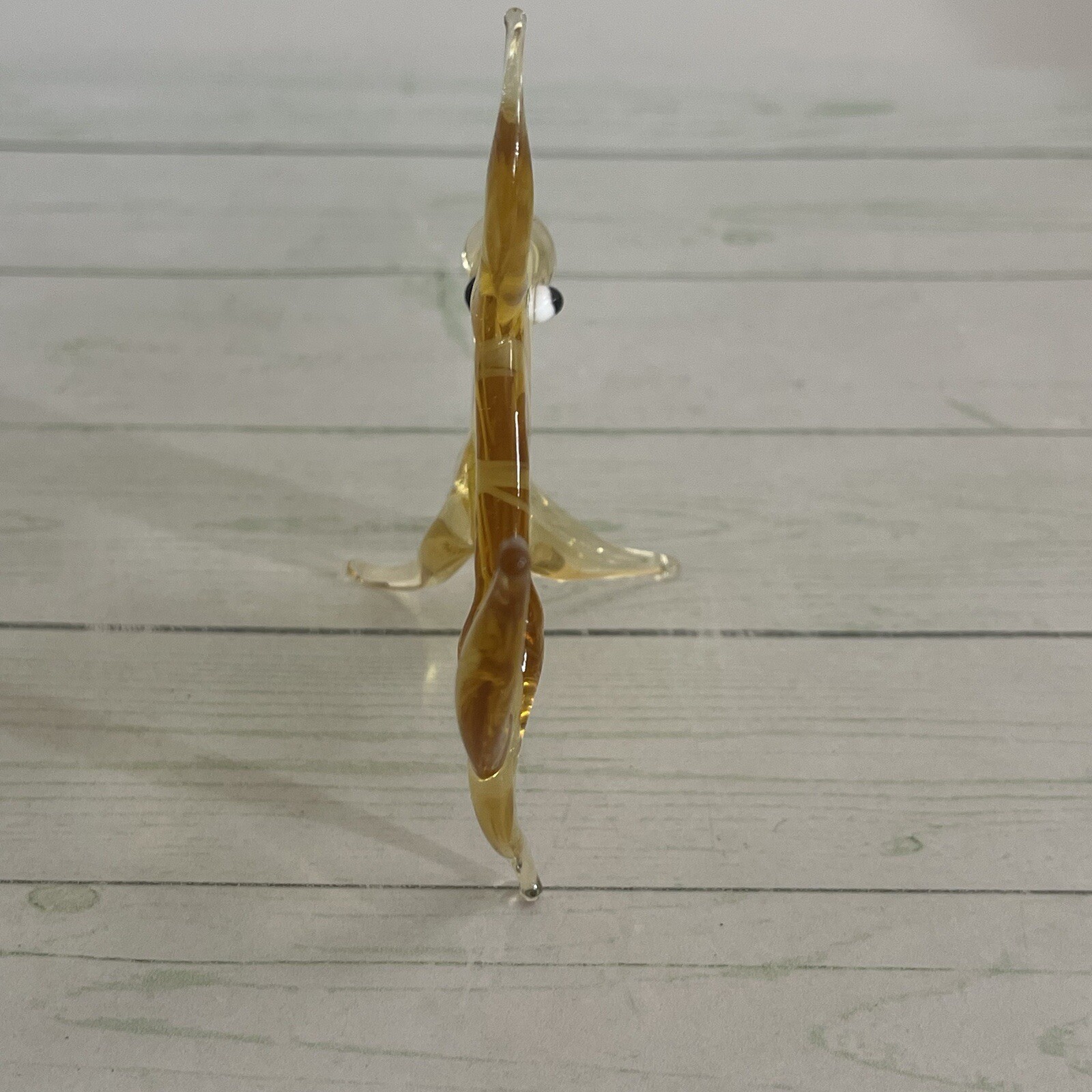 Art Glass 3.50 Yello Striped Angel Fish Figurine Hand Blown